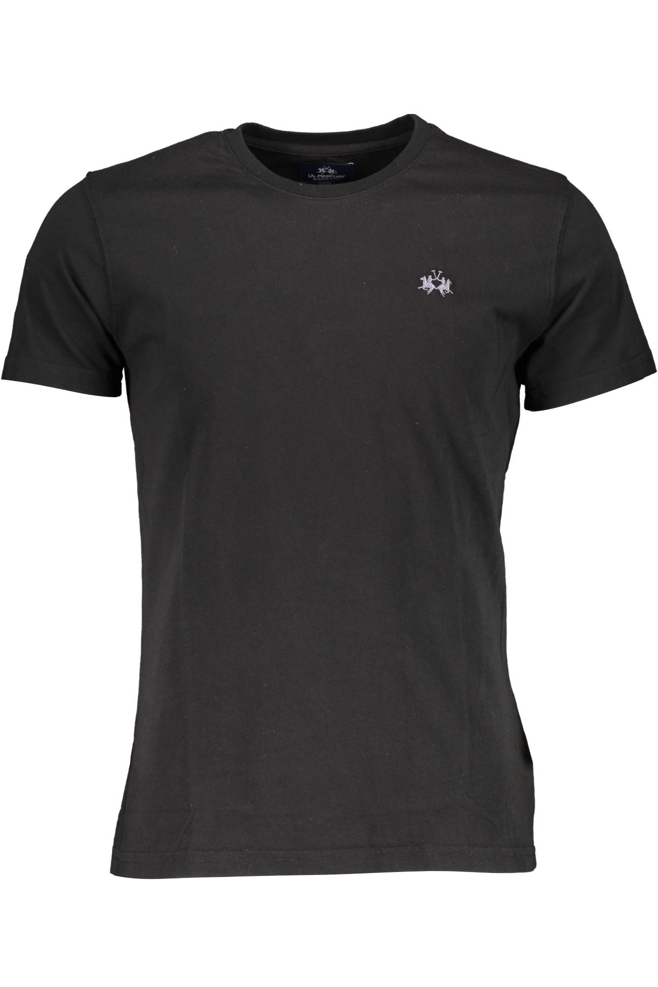 LA MARTINA Herren T-Shirt Schwarz – Kurzarm-Shirt mit Logo-Stickerei Schwarz