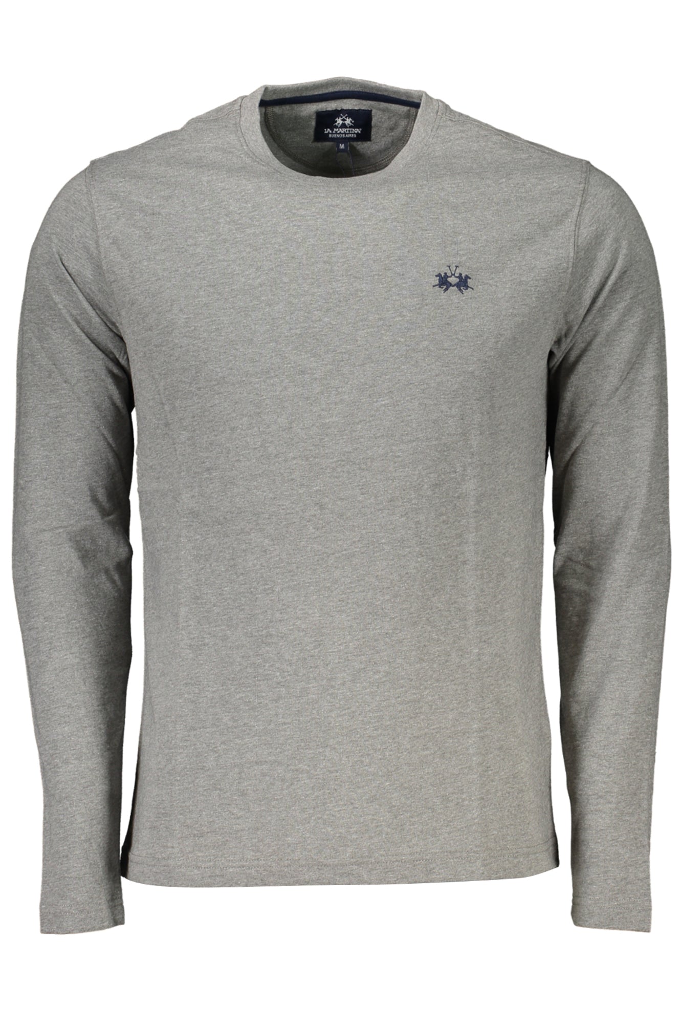 LA MARTINA Langarm-T-Shirt Herren Grau – Klassisches Baumwoll-Shirt mit Logo-Stickerei Grau