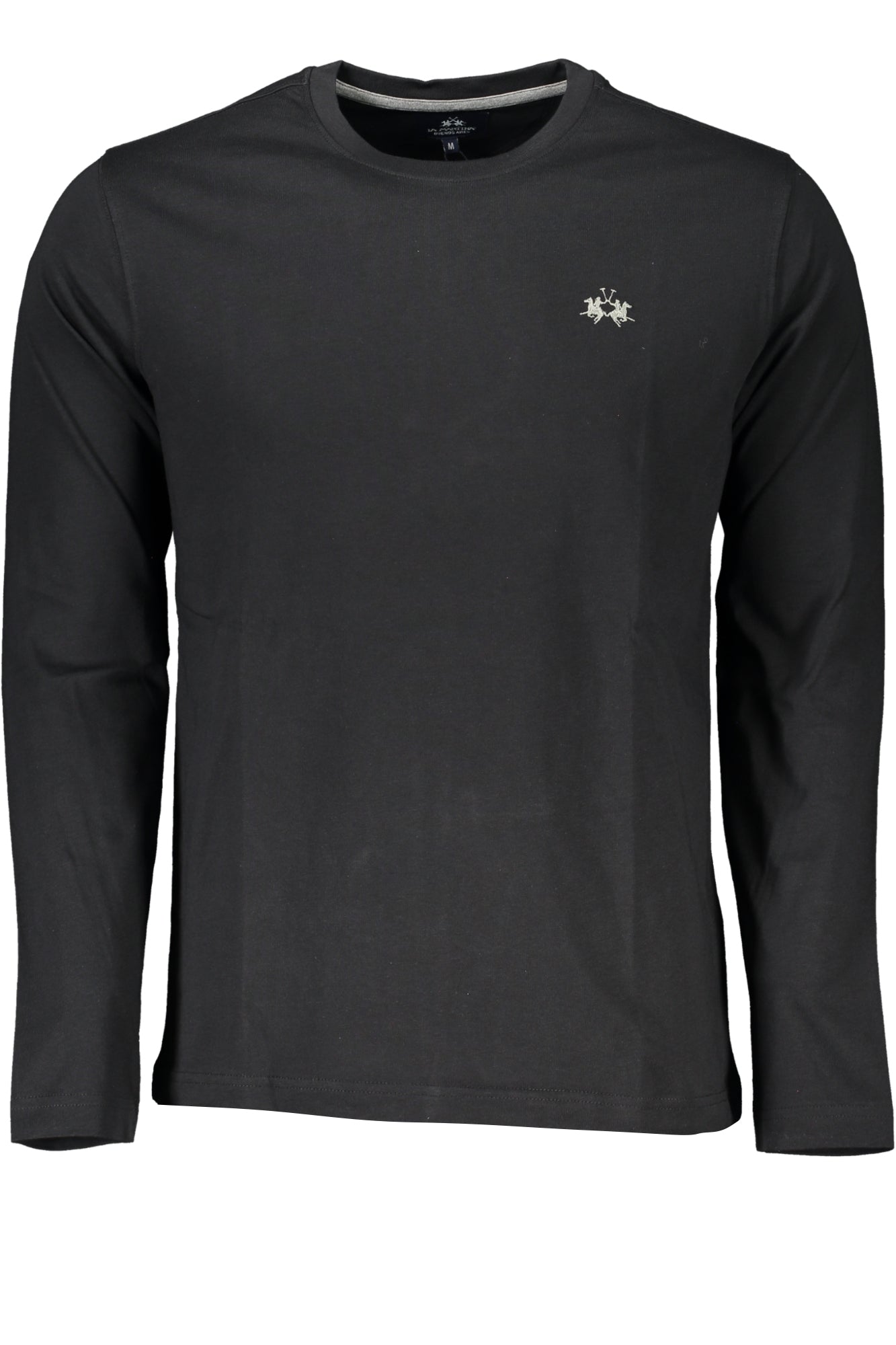 LA MARTINA Langarm-T-Shirt Herren – Grünes Basic aus 100% Baumwolle Schwarz