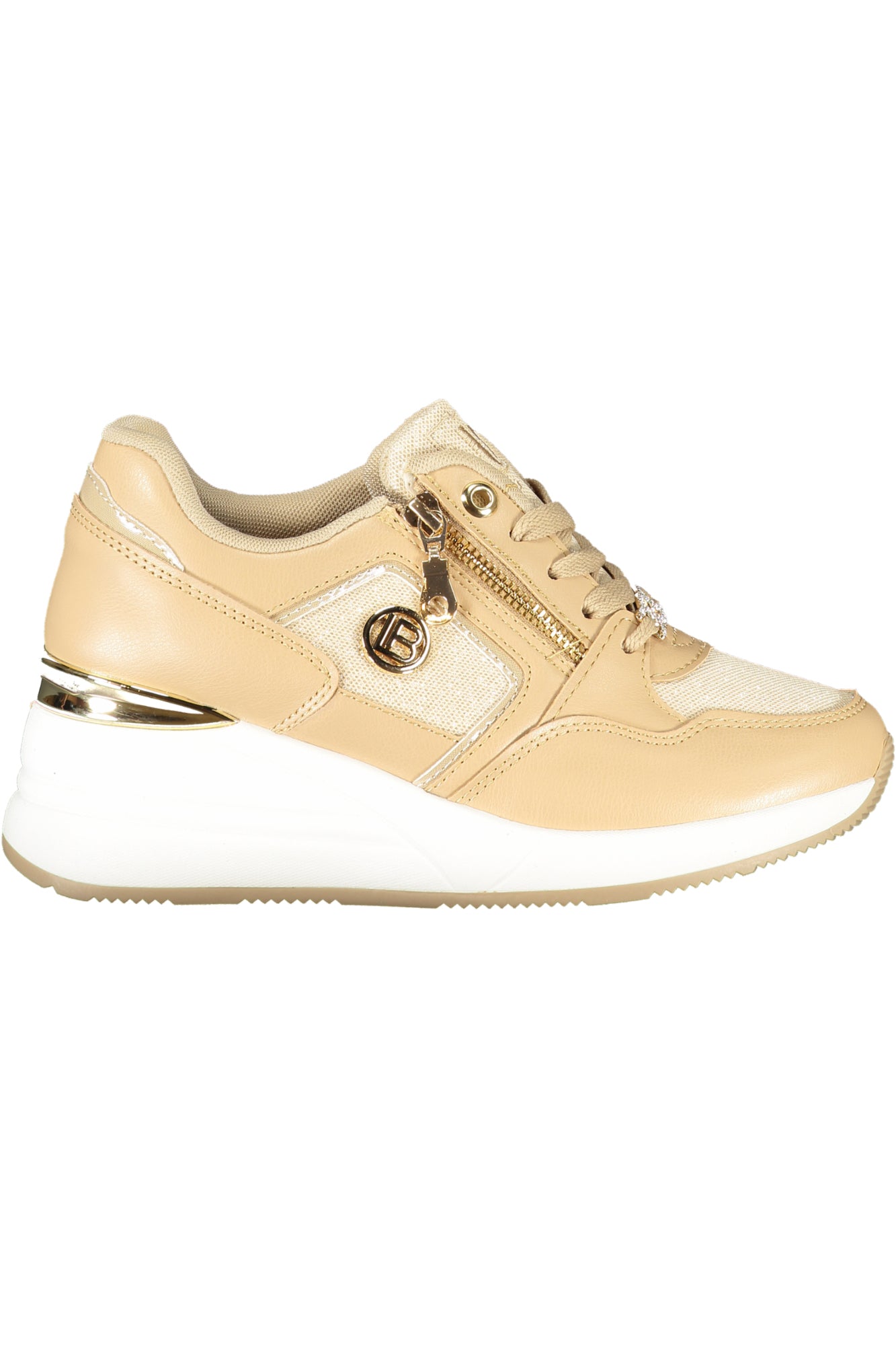 LAURA BIAGIOTTI Damen Sneaker – Sportschuh mit Schnürsenkel Beige
