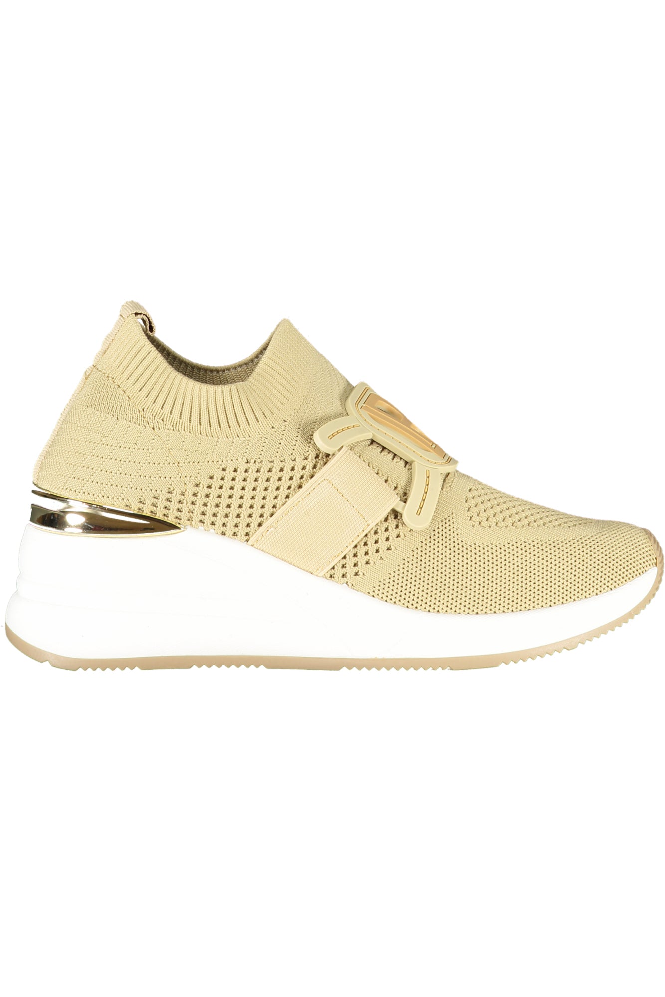 Laura Biagiotti Beige Sneaker Damen – Elastische Sportschuhe mit 6 cm Plateau Beige