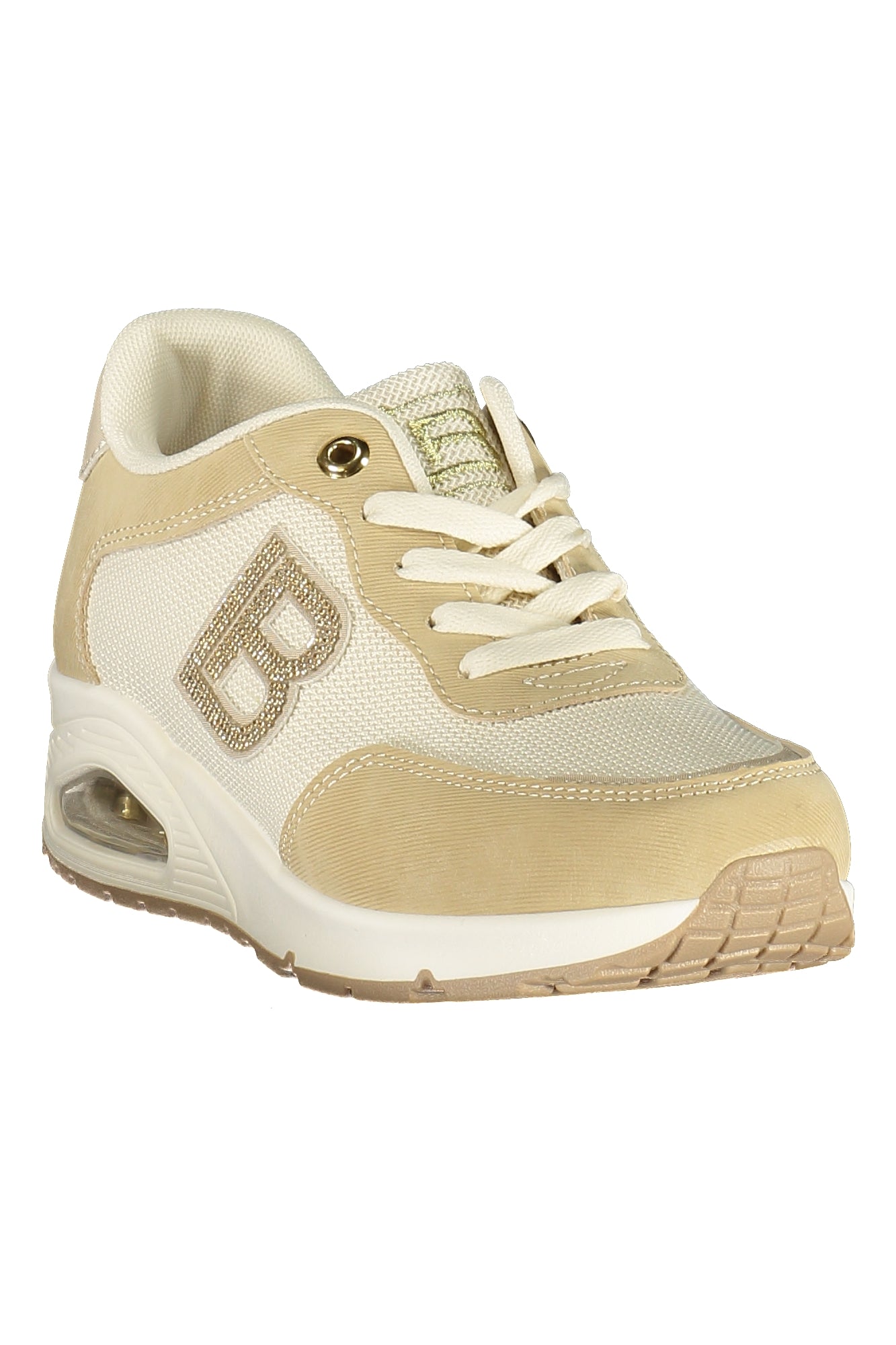 LAURA BIAGIOTTI Damen Sneaker – Sportschuh mit Schnürsenkeln Beige
