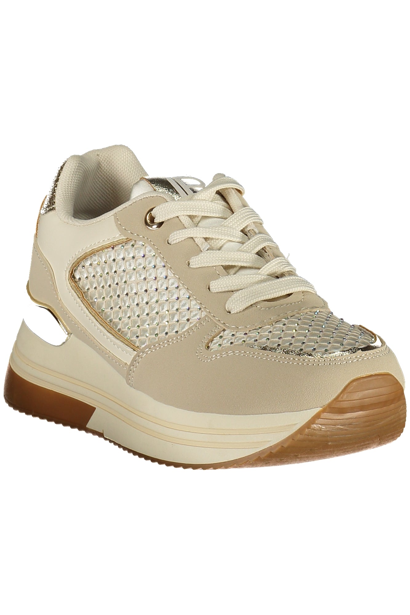LAURA BIAGIOTTI Damen Sneaker – Sportschuh mit Schnürsenkeln Beige