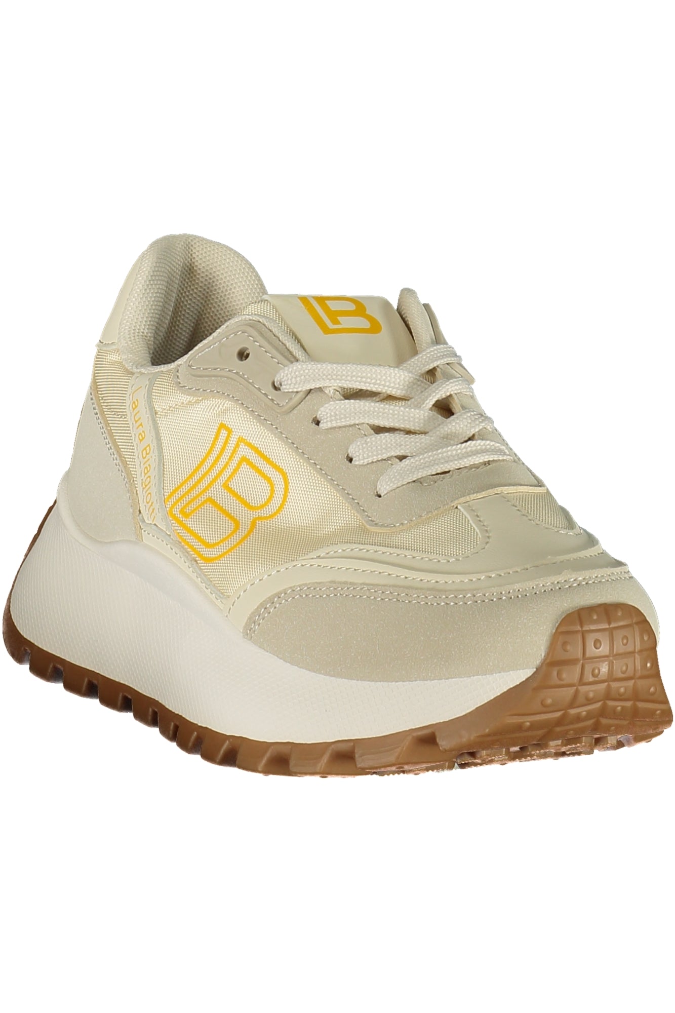 LAURA BIAGIOTTI Damen Sneaker – Sportschuh mit Schnürsenkeln Beige
