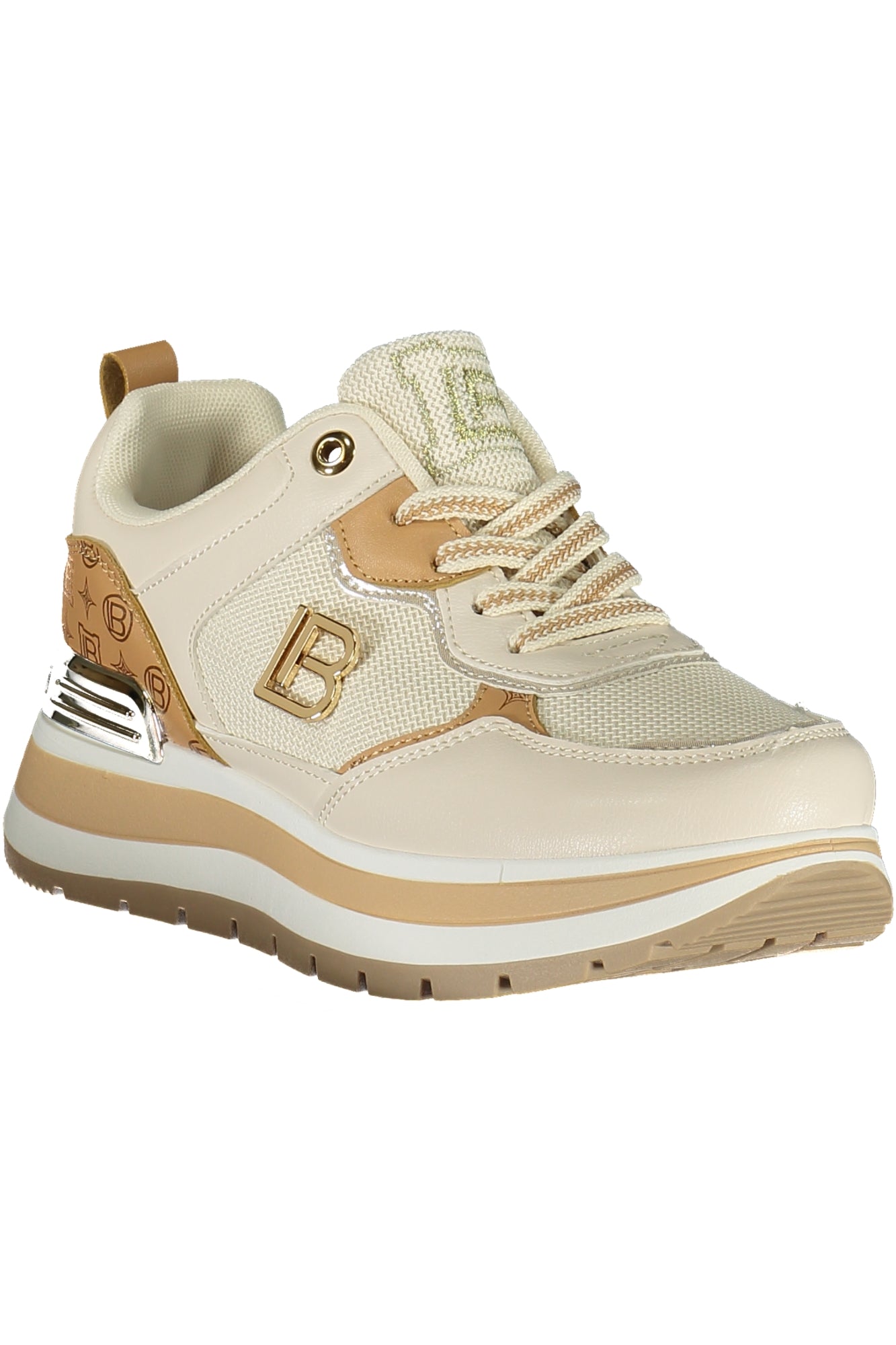 LAURA BIAGIOTTI Damen Sneaker – Sportschuh mit Schnürsenkeln Beige