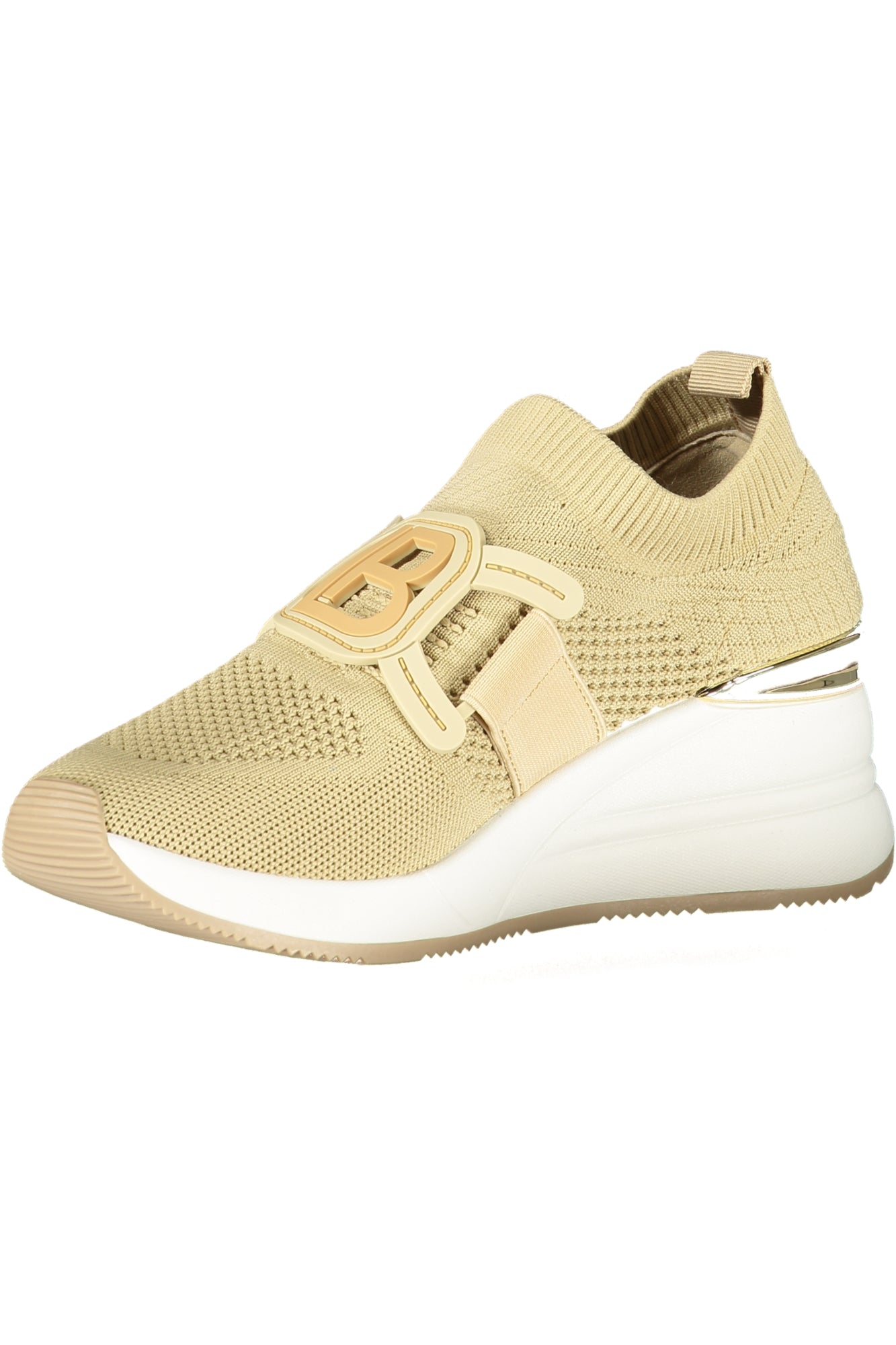Laura Biagiotti Beige Sneaker Damen – Elastische Sportschuhe mit 6 cm Plateau Beige