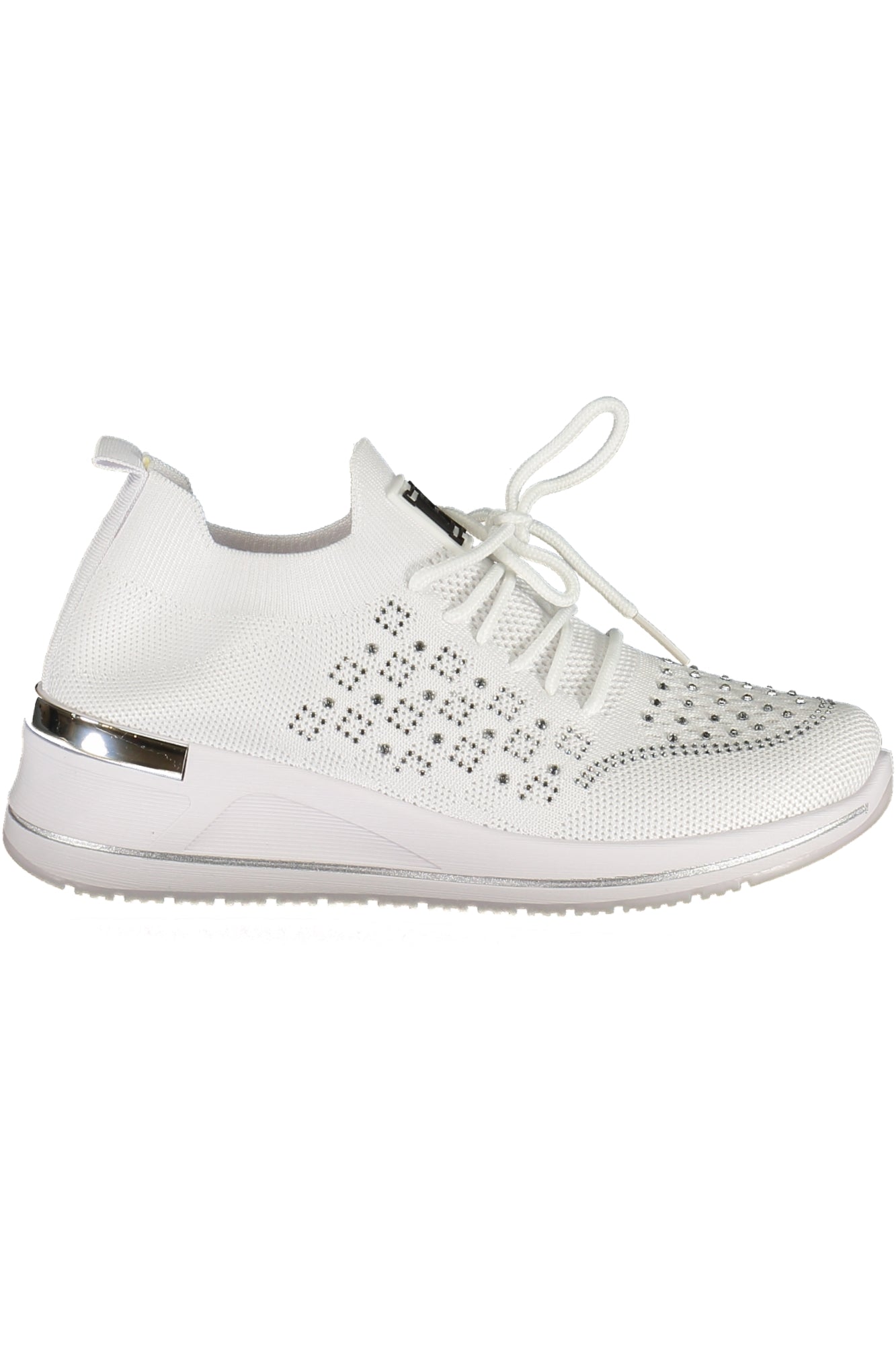 Laura Biagiotti Damen-Sneaker Weiss – Sportschuhe mit Strassapplikationen für Frühjahr/Sommer Weiß