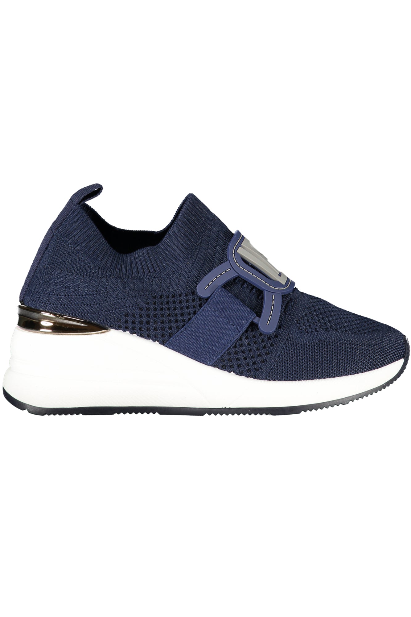 Laura Biagiotti Beige Sneaker Damen – Elastische Sportschuhe mit 6 cm Plateau Blau