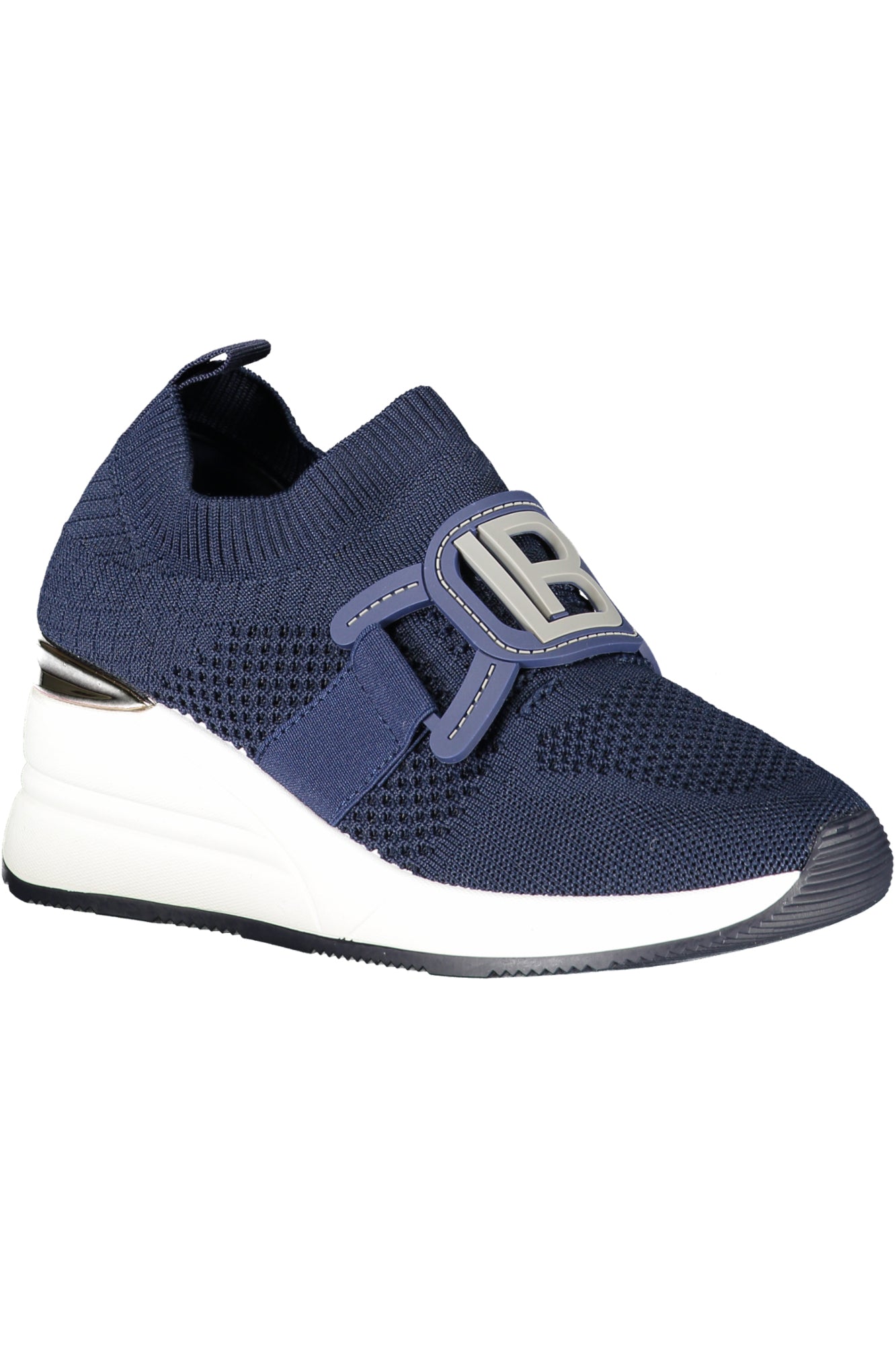 Laura Biagiotti Beige Sneaker Damen – Elastische Sportschuhe mit 6 cm Plateau Blau