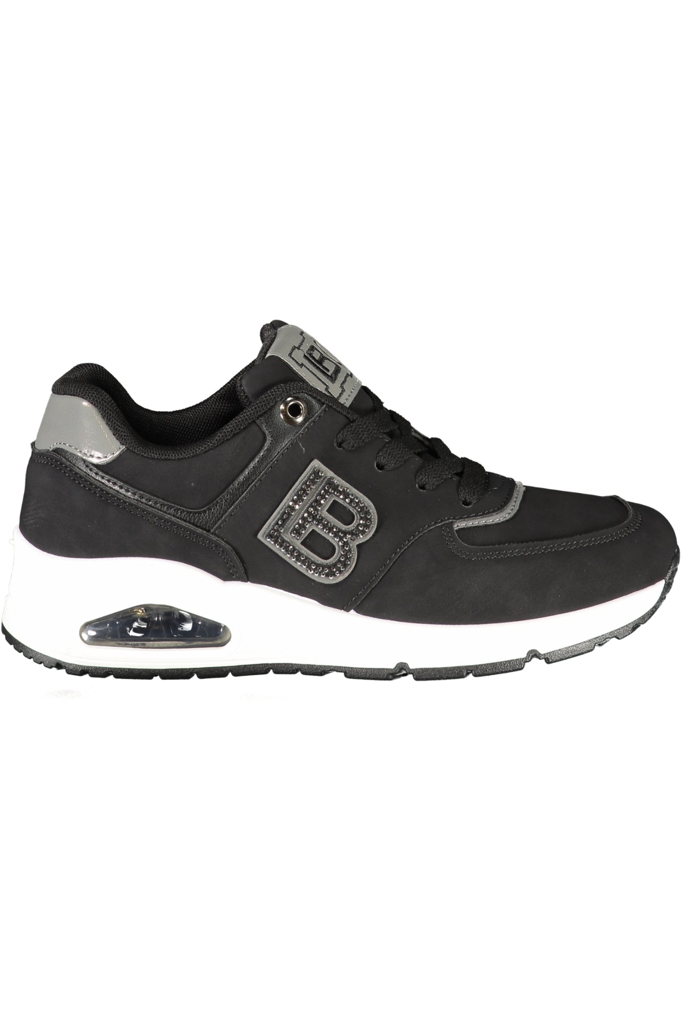 Laura Biagiotti Sneaker Damen – Schwarze Sportschuhe mit Strass-Applikation für Herbst/Winter Schwarz
