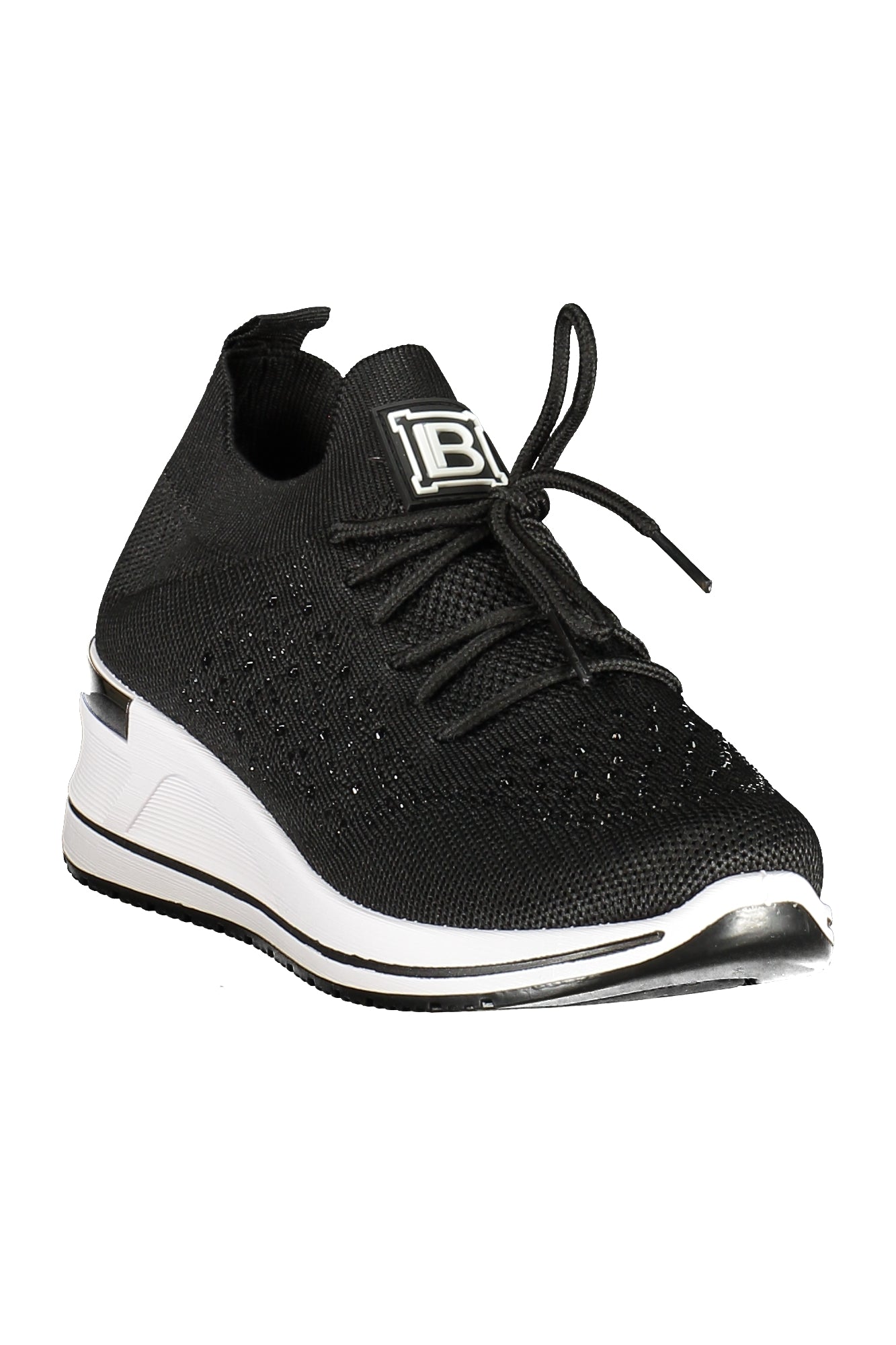 Laura Biagiotti Damen-Sneaker Weiss – Sportschuhe mit Strassapplikationen für Frühjahr/Sommer Schwarz