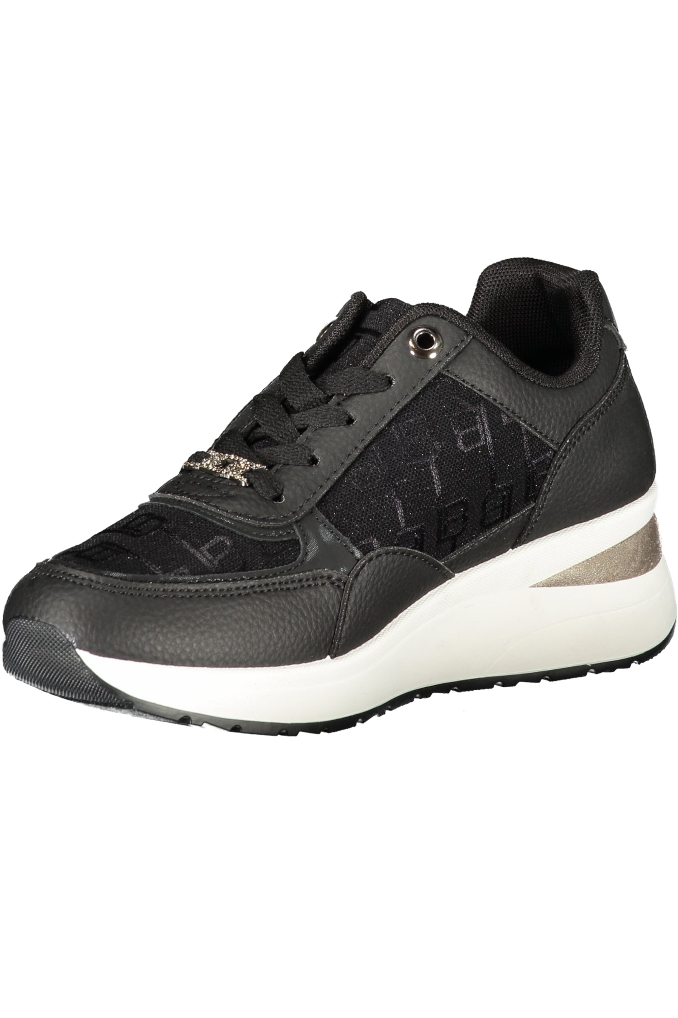 Laura Biagiotti Sneaker Damen – Weisse Sportschuhe mit 5 cm Plateauhöhe Schwarz