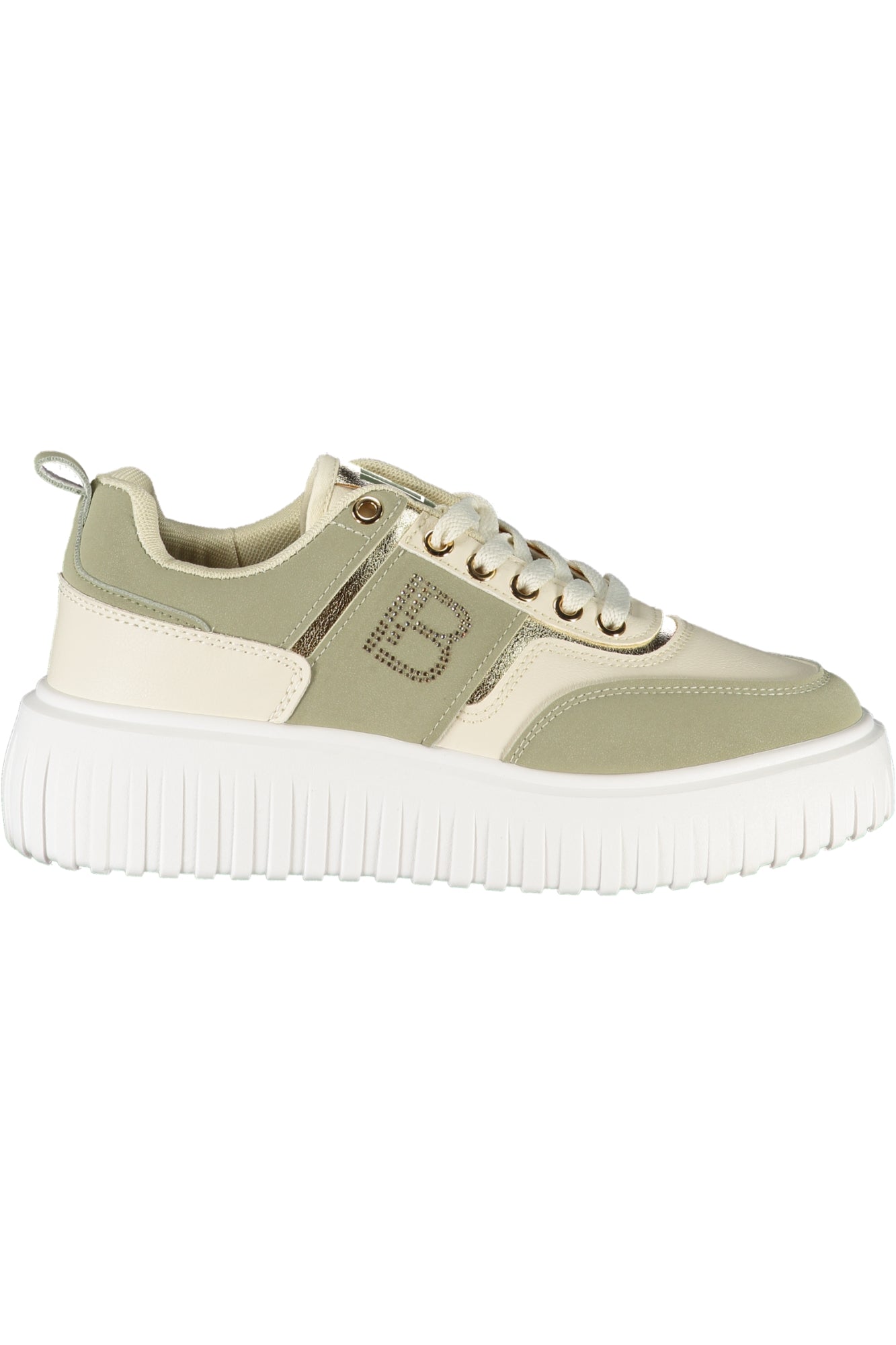Laura Biagiotti Sneaker Damen – Sportschuhe Grün mit Strass-Print | soulluna.de Grün