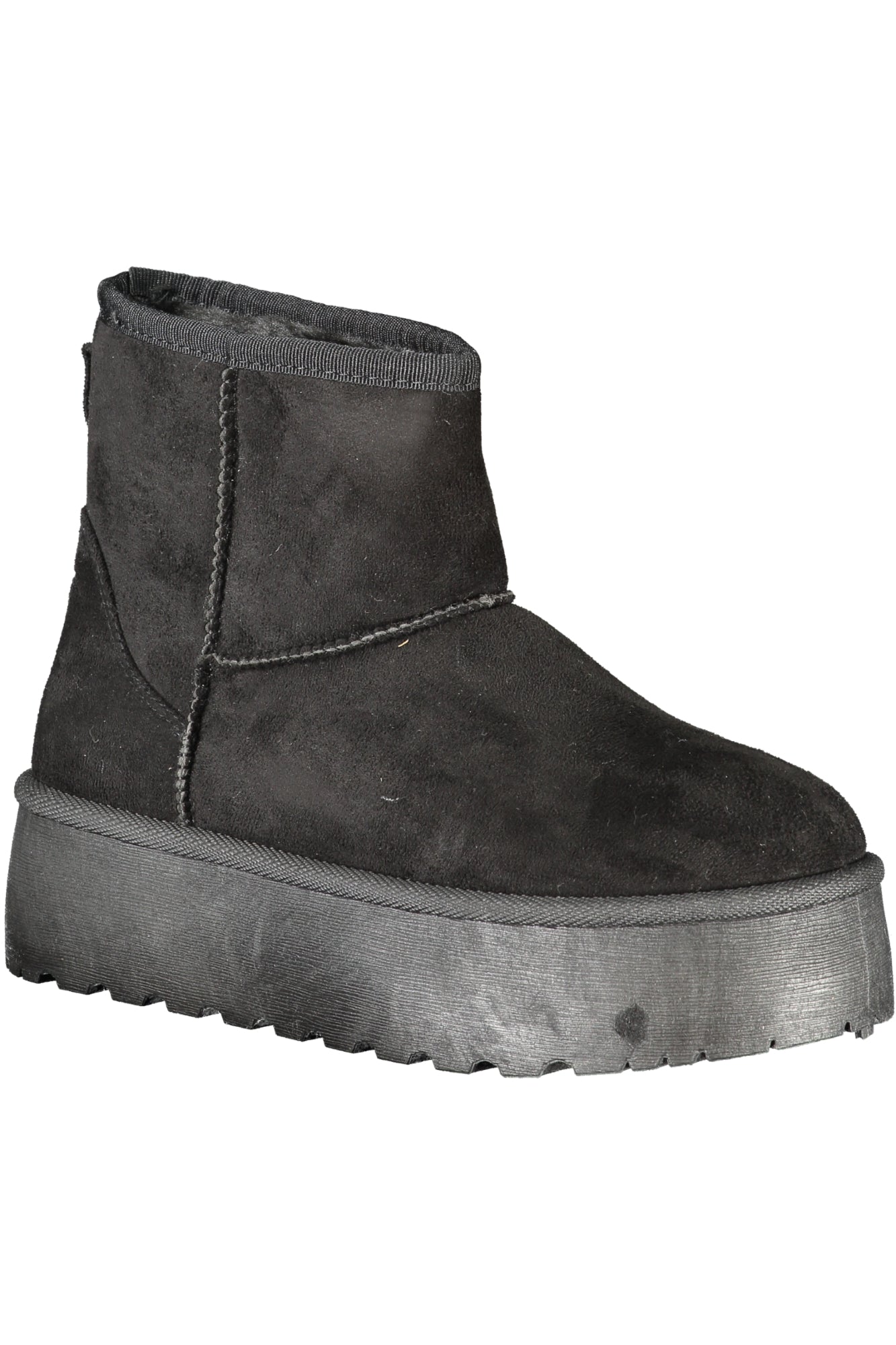 Laura Biagiotti Damenstiefel – Schwarze Stiefeletten mit Keilabsatz | Pelzoptik Schwarz