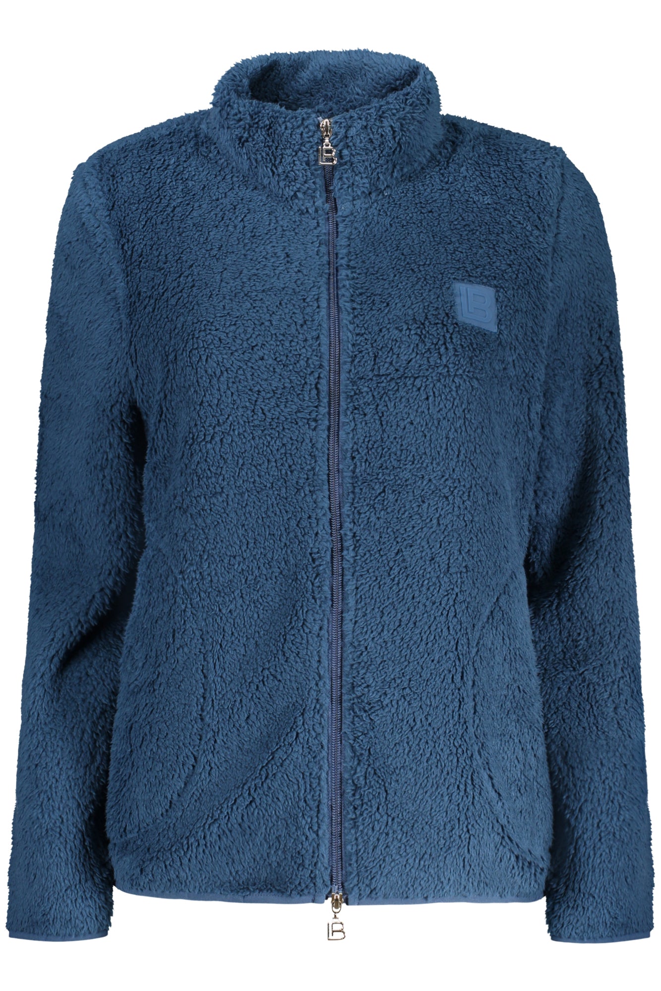 Laura Biagiotti Sweatshirt Damen – Beiger Reißverschluss & Logo-Applikation Blau