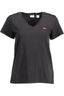 Levi's Kurzarm-T-Shirt Damen Schwarz – V-Ausschnitt mit Logo-Applikation Schwarz
