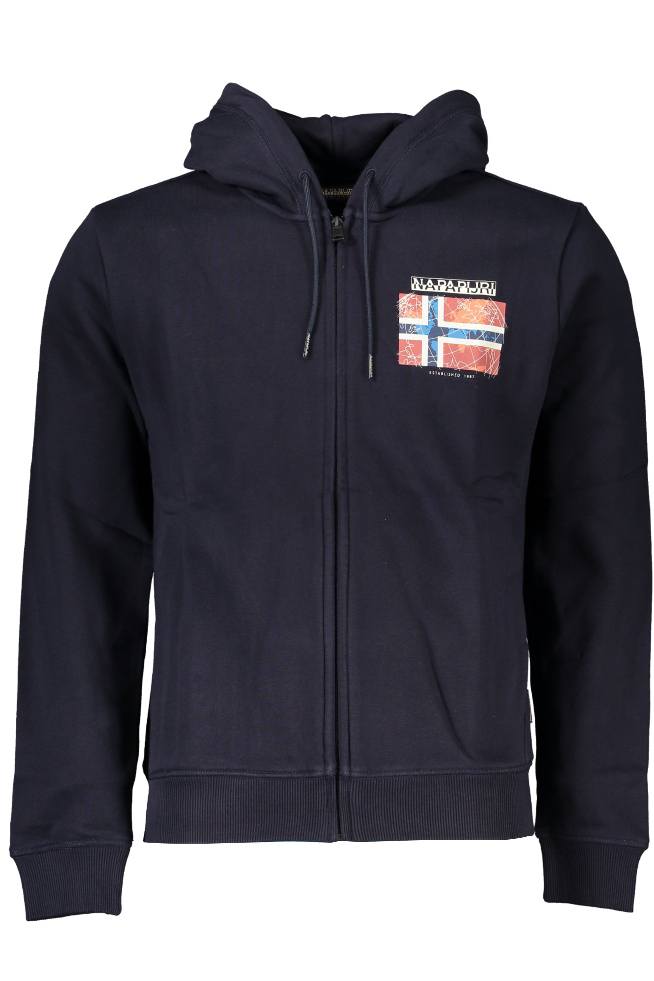 NAPAPIJRI Herren-Sweatshirt mit blauem Reißverschluss – Kapuze & Fleece für Herbst/Winter Blau