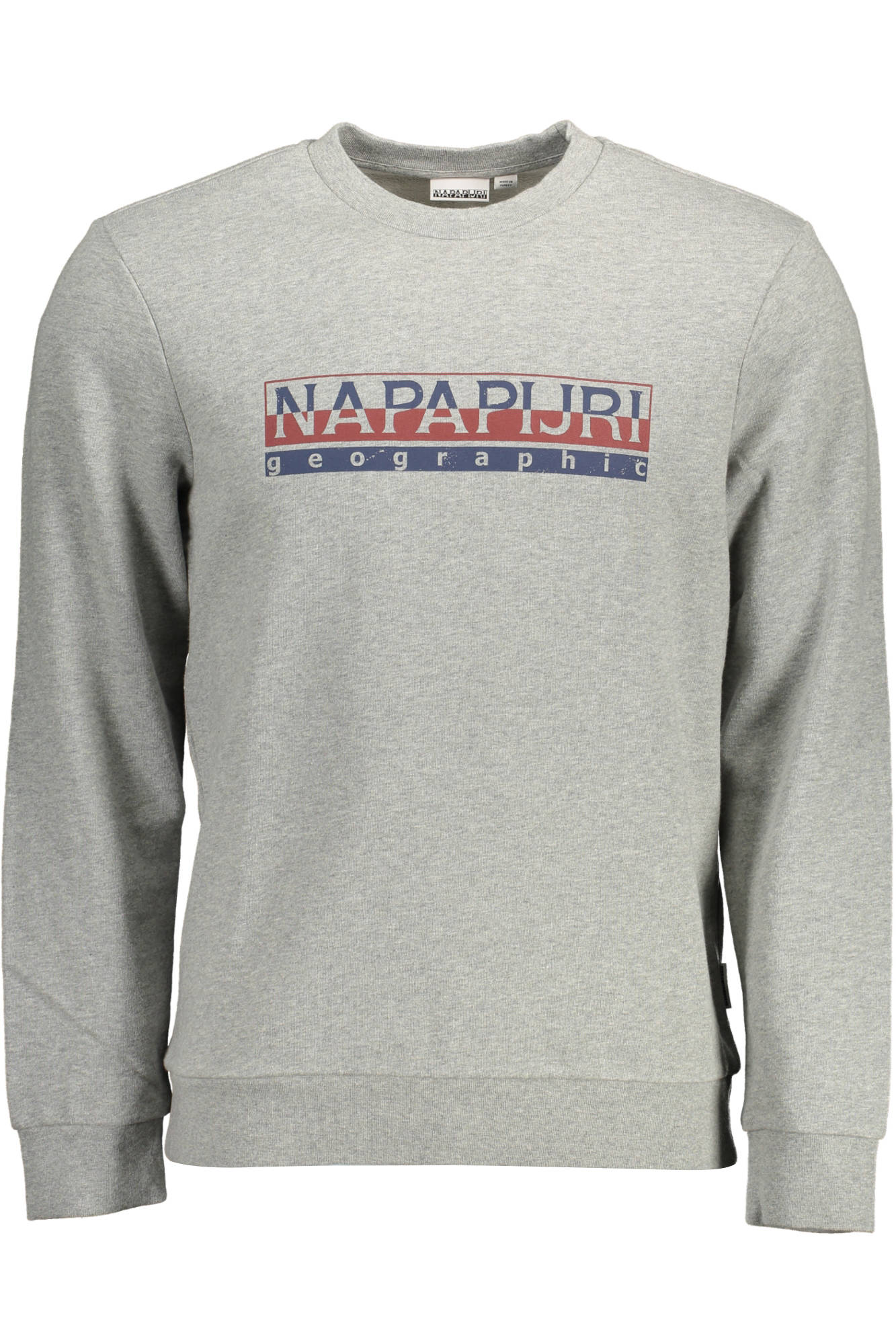 NAPAPIJRI Sweatshirt Herren Grau – Rundhals Langarm aus 100% Baumwolle Grau
