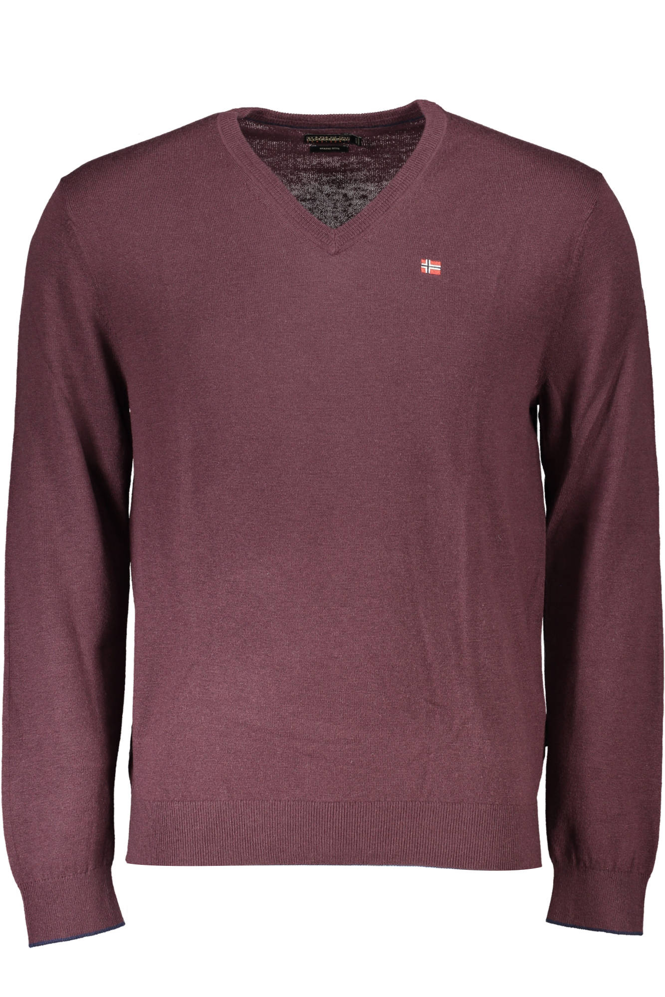 NAPAPIJRI Pullover Herren – Roter V-Ausschnitt aus 100% LANA für Herbst/Winter Rot