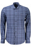 NORTH SAILS Langarmshirt Herren Blau – Tartan Design mit französischem Kragen Hellblau