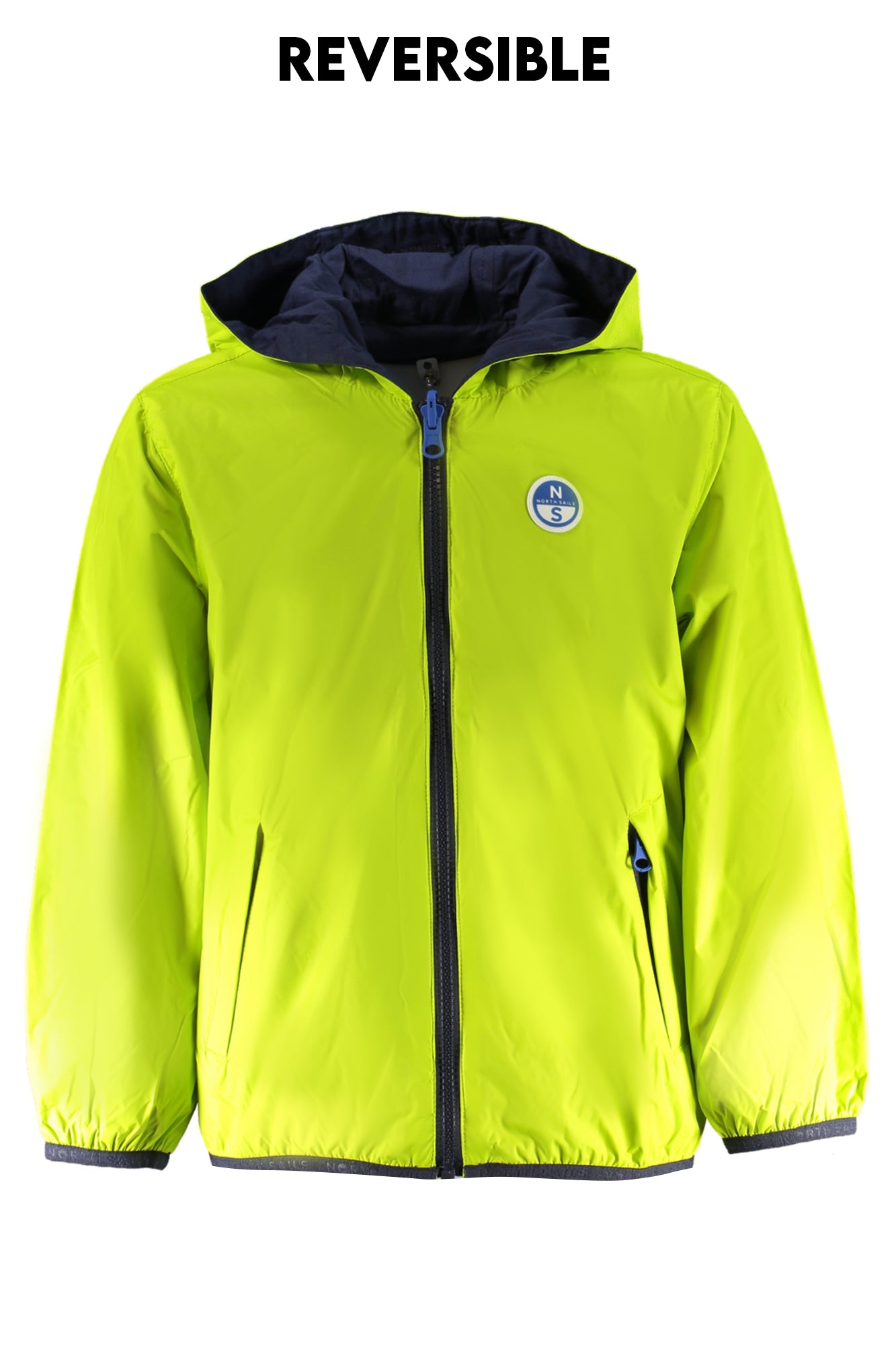 NORTH SAILS Blaue Sportjacke für Jungen – Wendejacke mit Kapuze aus Bio-Baumwolle Grün