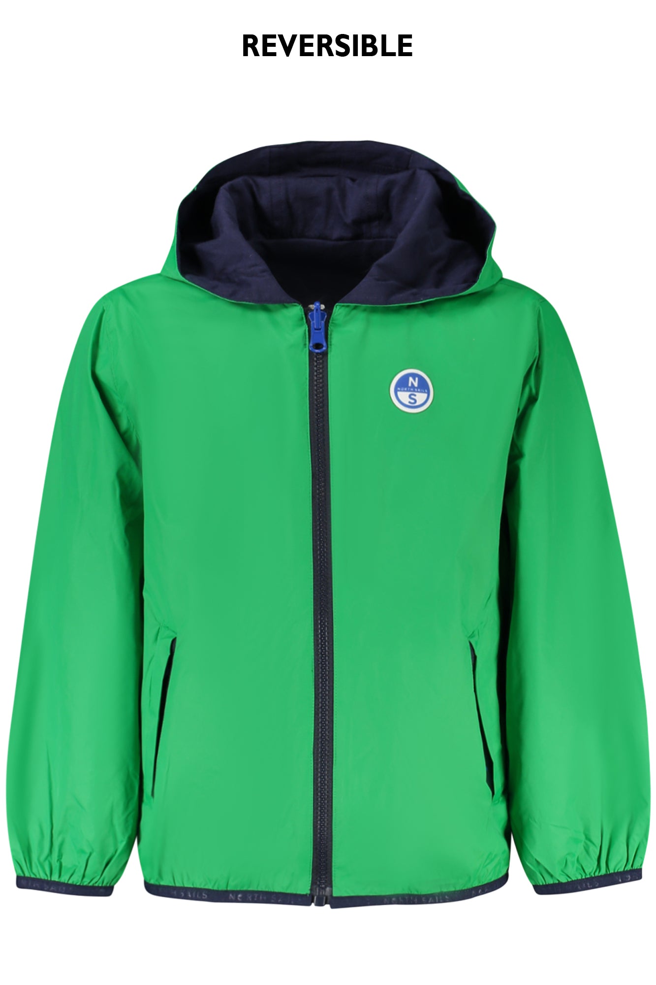NORTH SAILS Blaue Kinderjacke für Jungen – Wendbare Kapuzenjacke für Frühling Grün