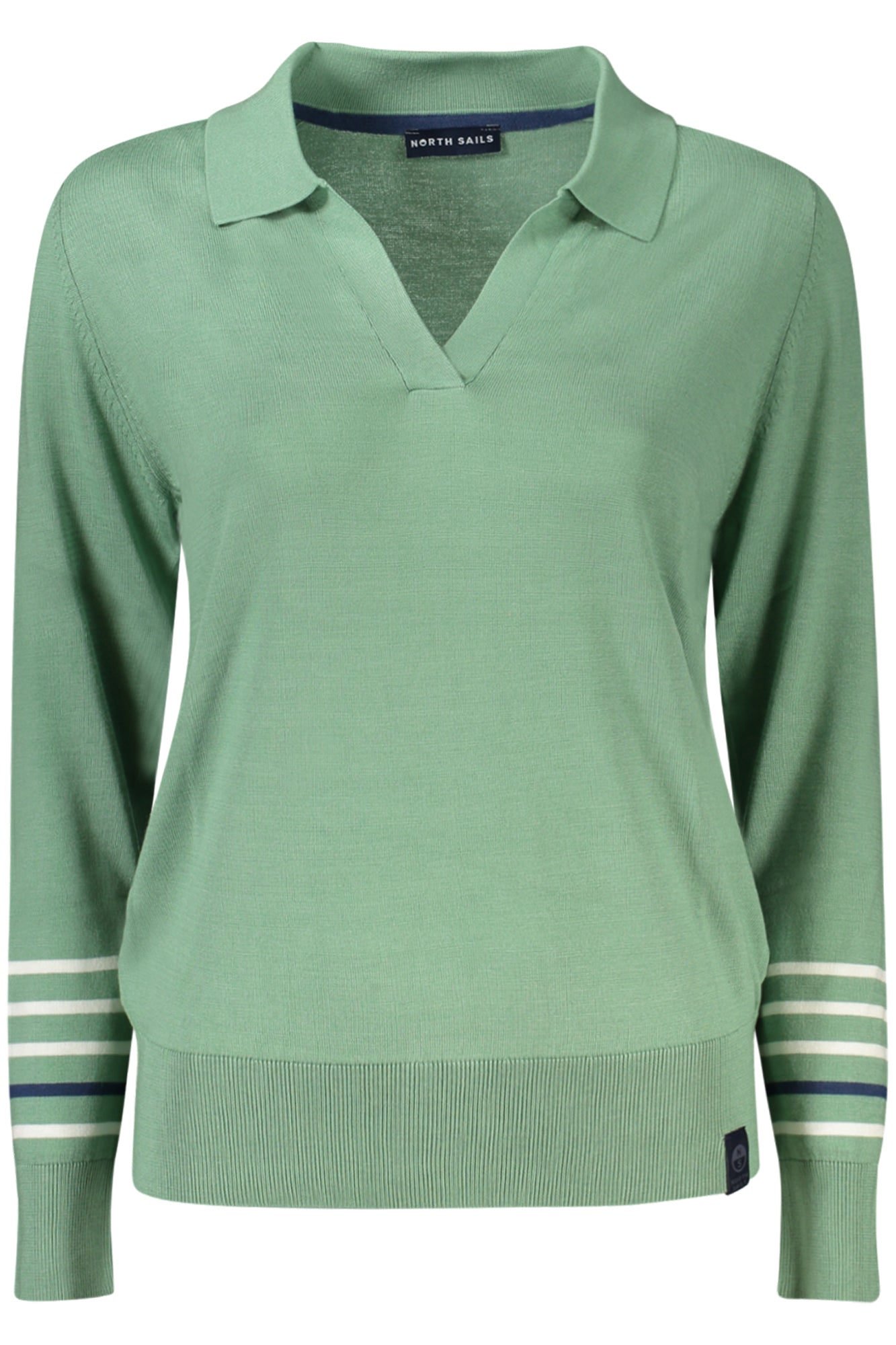 NORTH SAILS Rosa Pullover Damen – V-Ausschnitt Langarm-Shirt mit Logo-Details Grün