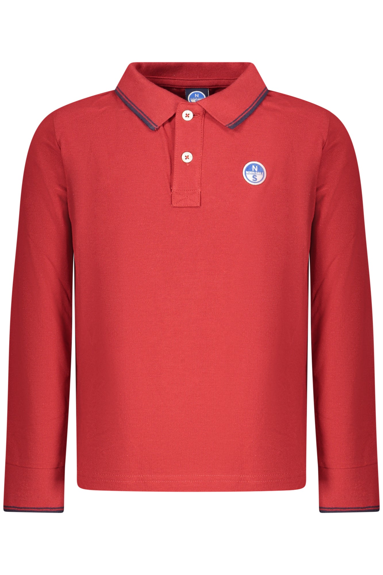 NORTH SAILS Poloshirt Langarm für Jungen – Weiß mit Logo-Details | soulluna.de Rot