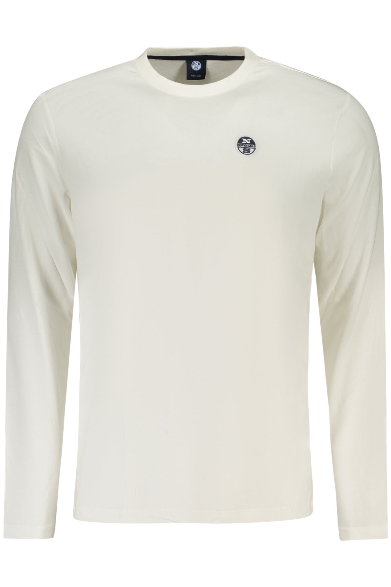 NORTH SAILS Langarm T-Shirt Herren – Blaues Basic mit Logo-Applikation Weiß