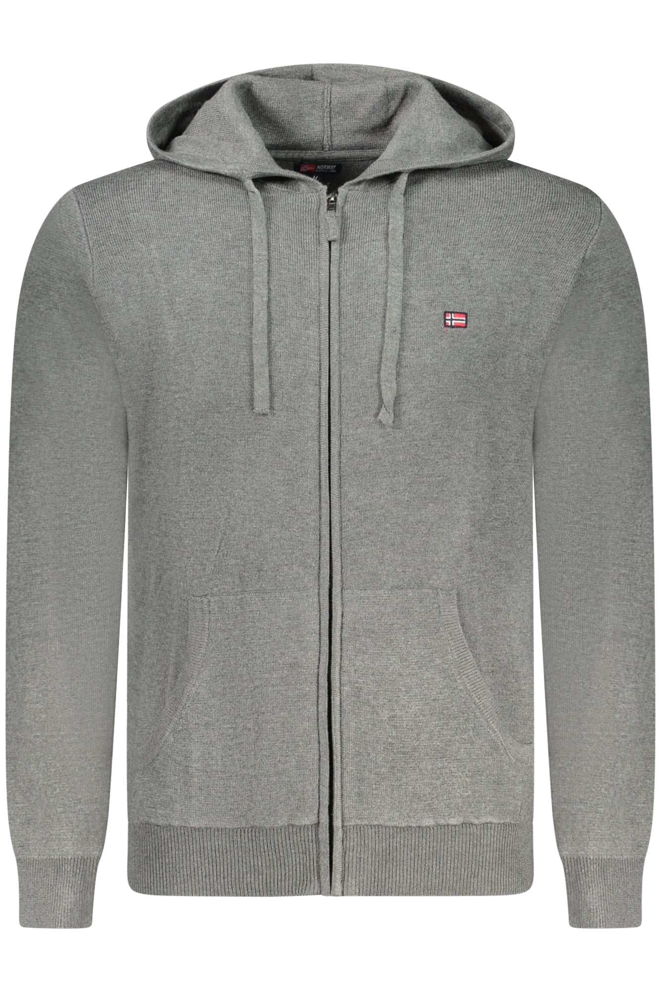 NORWAY 1963 Strickjacke Herren – Blaue Kapuzenjacke für Herbst/Winter Grau