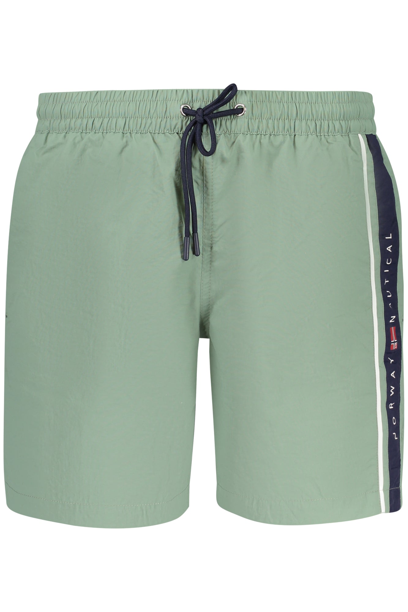 NORWAY 1963 Badeboxer Herren – Roter Mann Print mit Kontrastdetails Grün