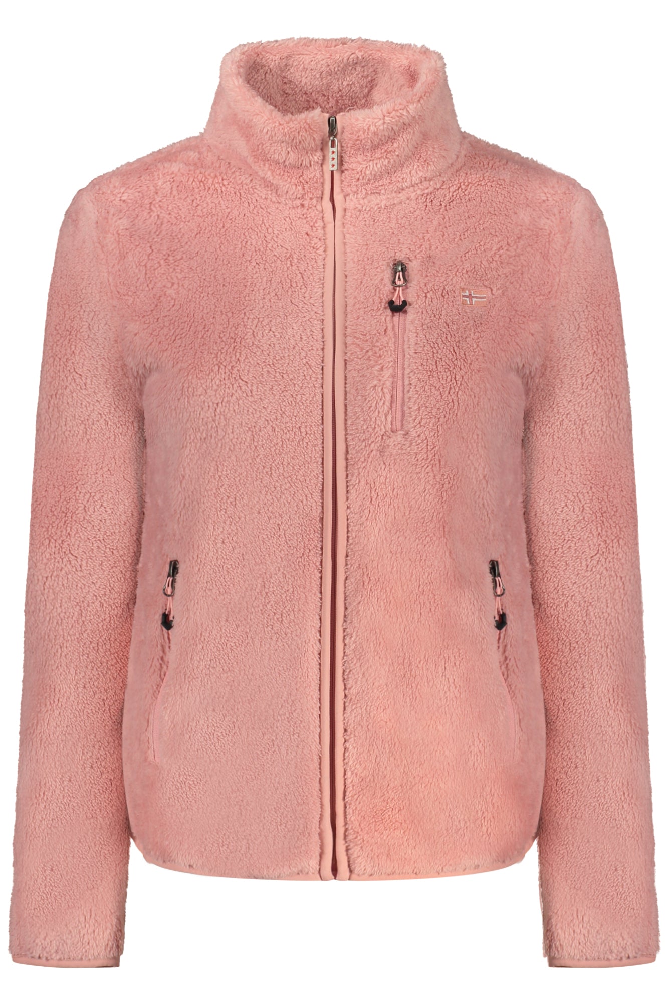 NORWAY 1963 Damen-Sweatshirt mit Reißverschluss – Plüsch-Sweat mit Taschen für Herbst/Winter Rosa