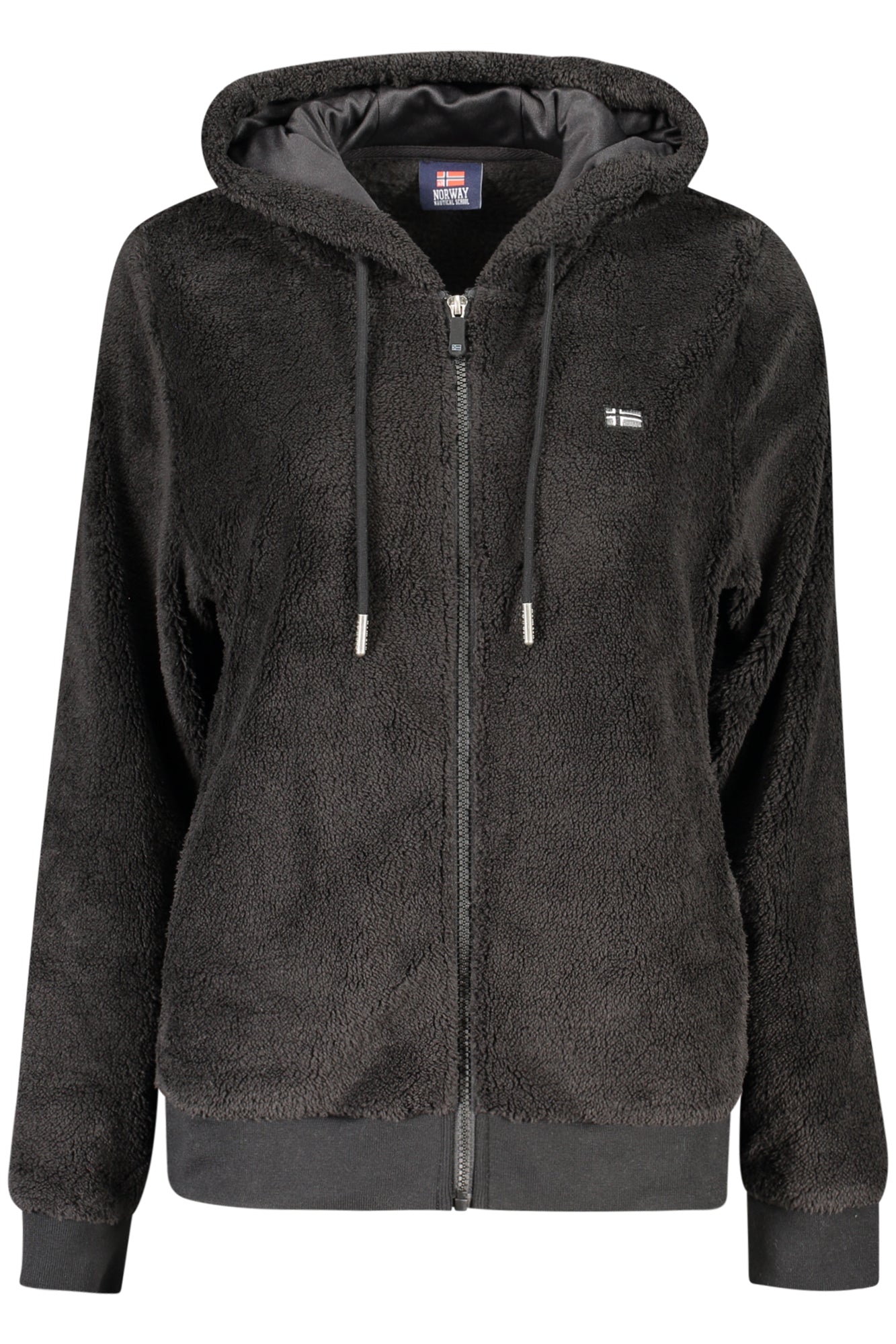 NORWAY 1963 Damen Jacke schwarz – Kapuzenjacke mit Stickerei für Herbst/Winter Schwarz