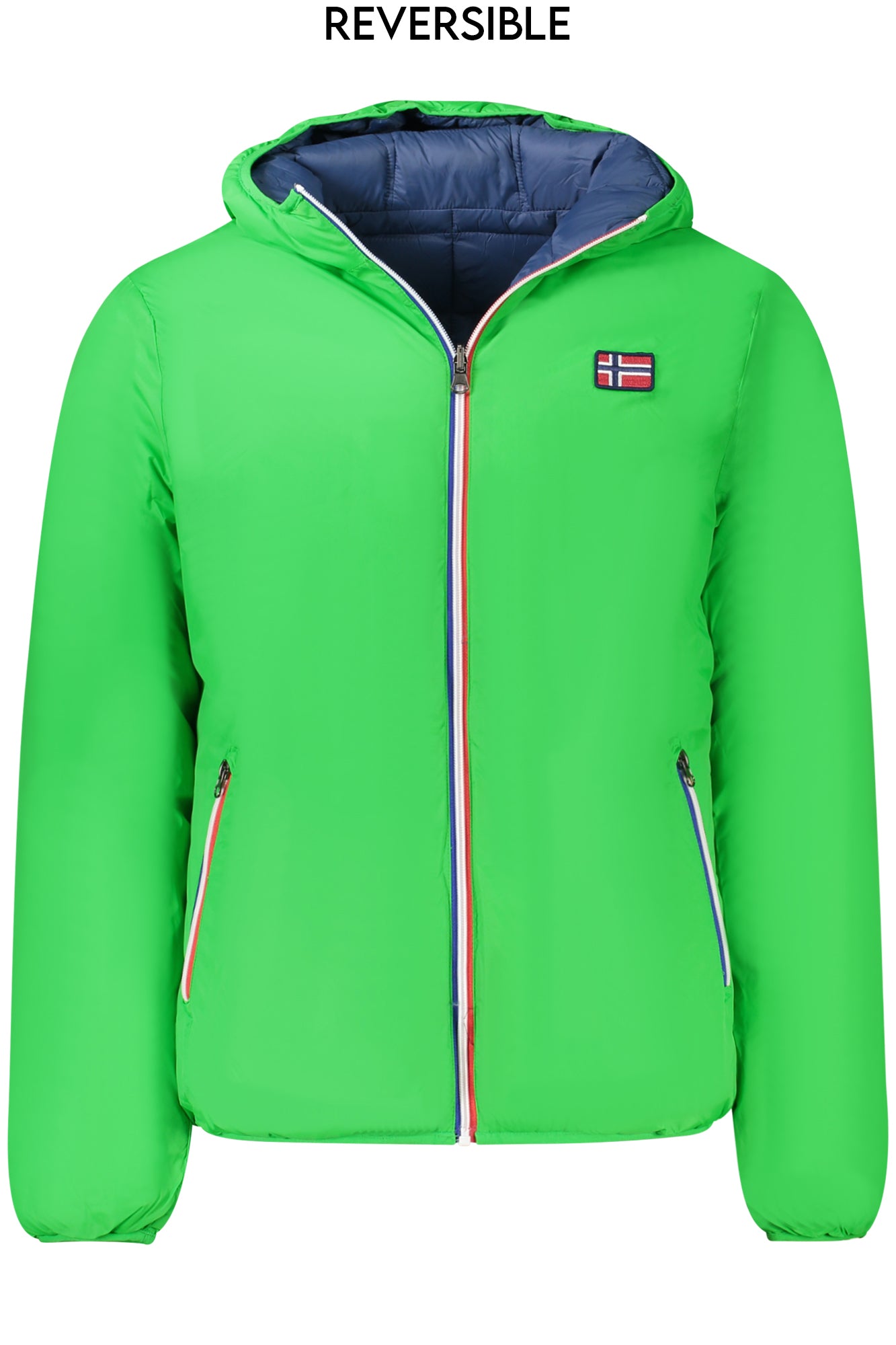 NORWAY 1963 Grüne Herrenjacke – Wendejacke mit Kapuze für Herbst/Winter Grün