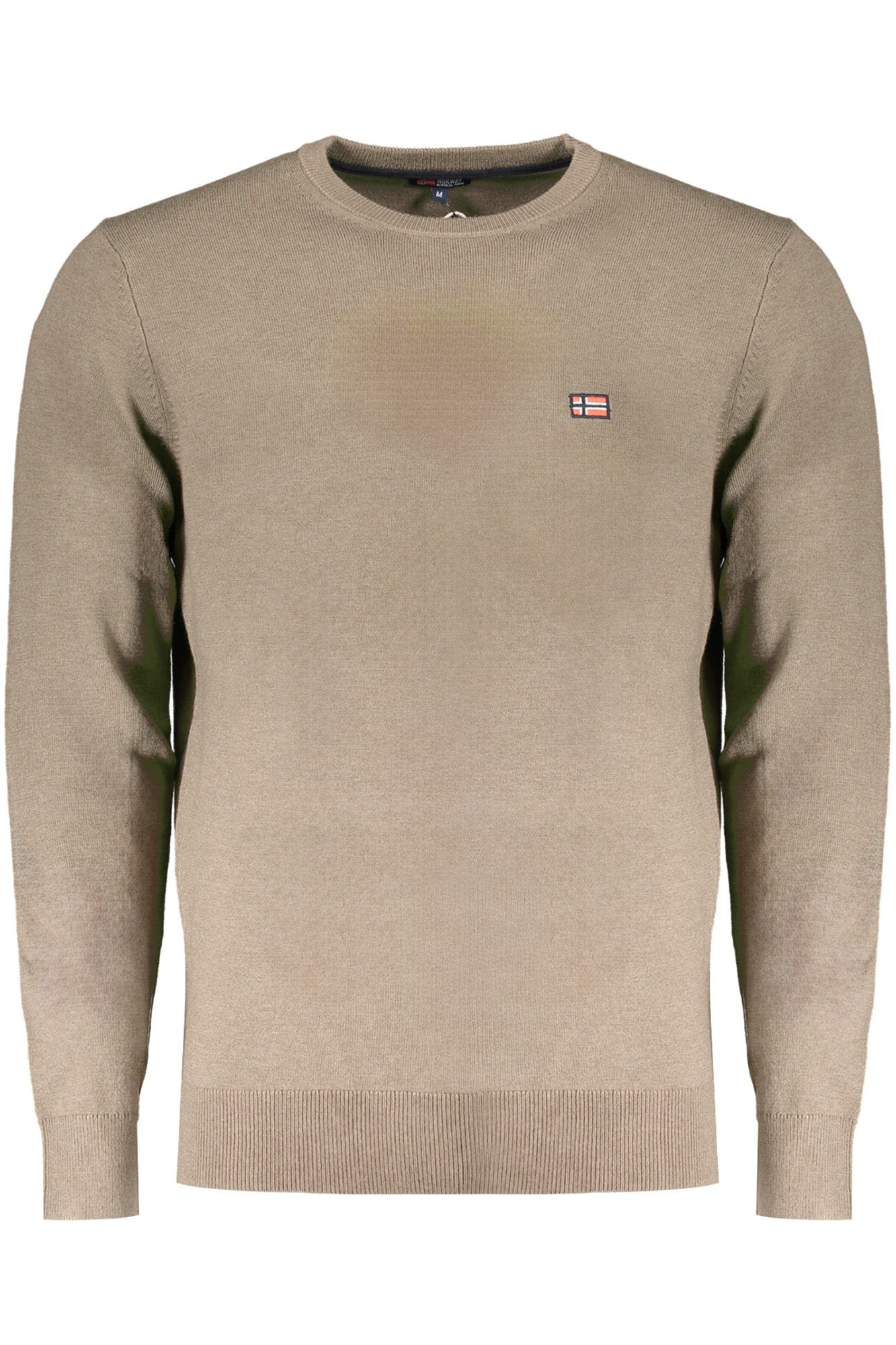 NORWAY 1963 Herren Pullover Grau – Langarm mit Stickerei für Herbst/Winter Braun