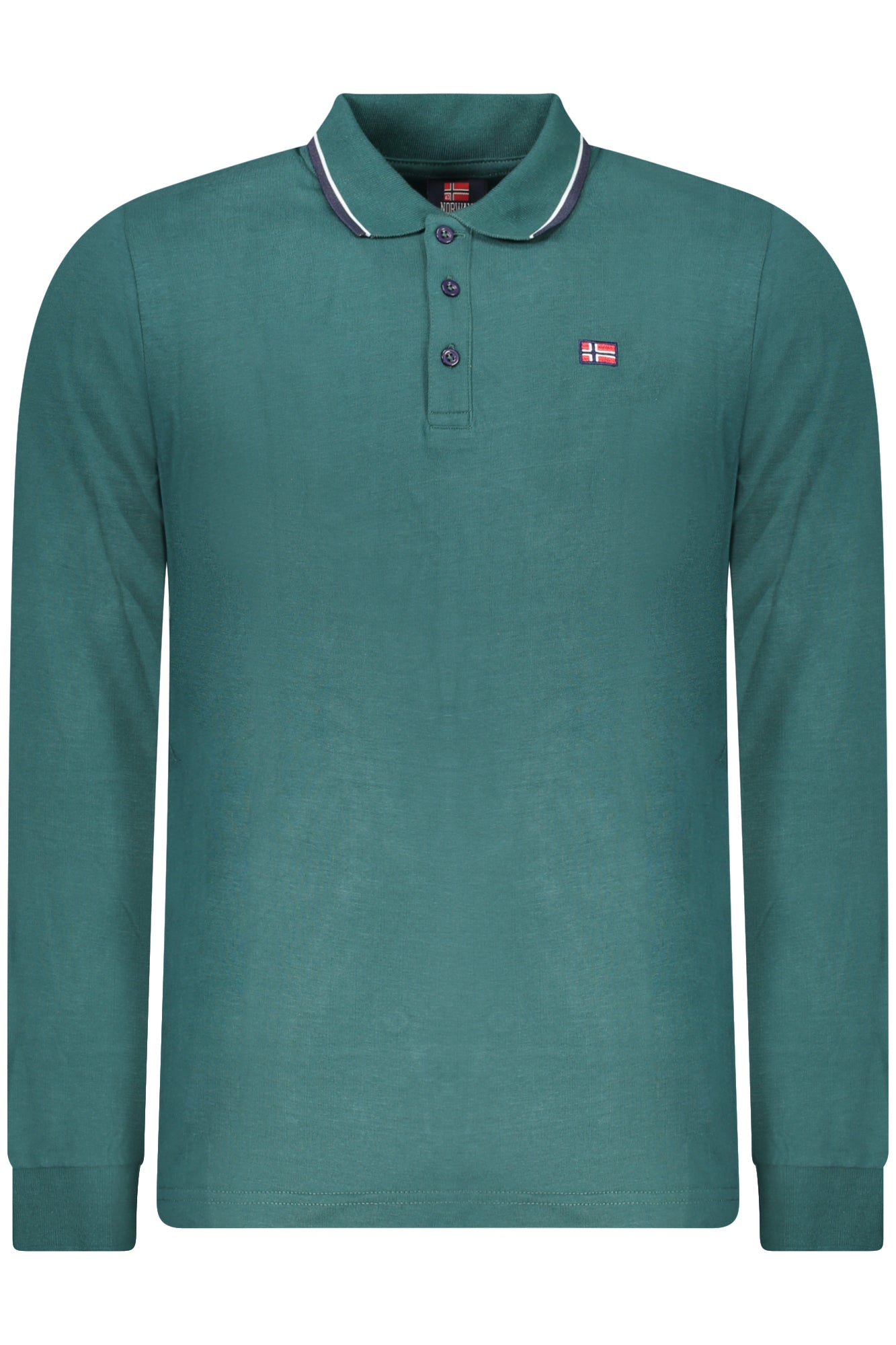 NORWAY 1963 Langarm-Polo Herren Weiß – Klassisches Design mit Kontrastdetails Grün