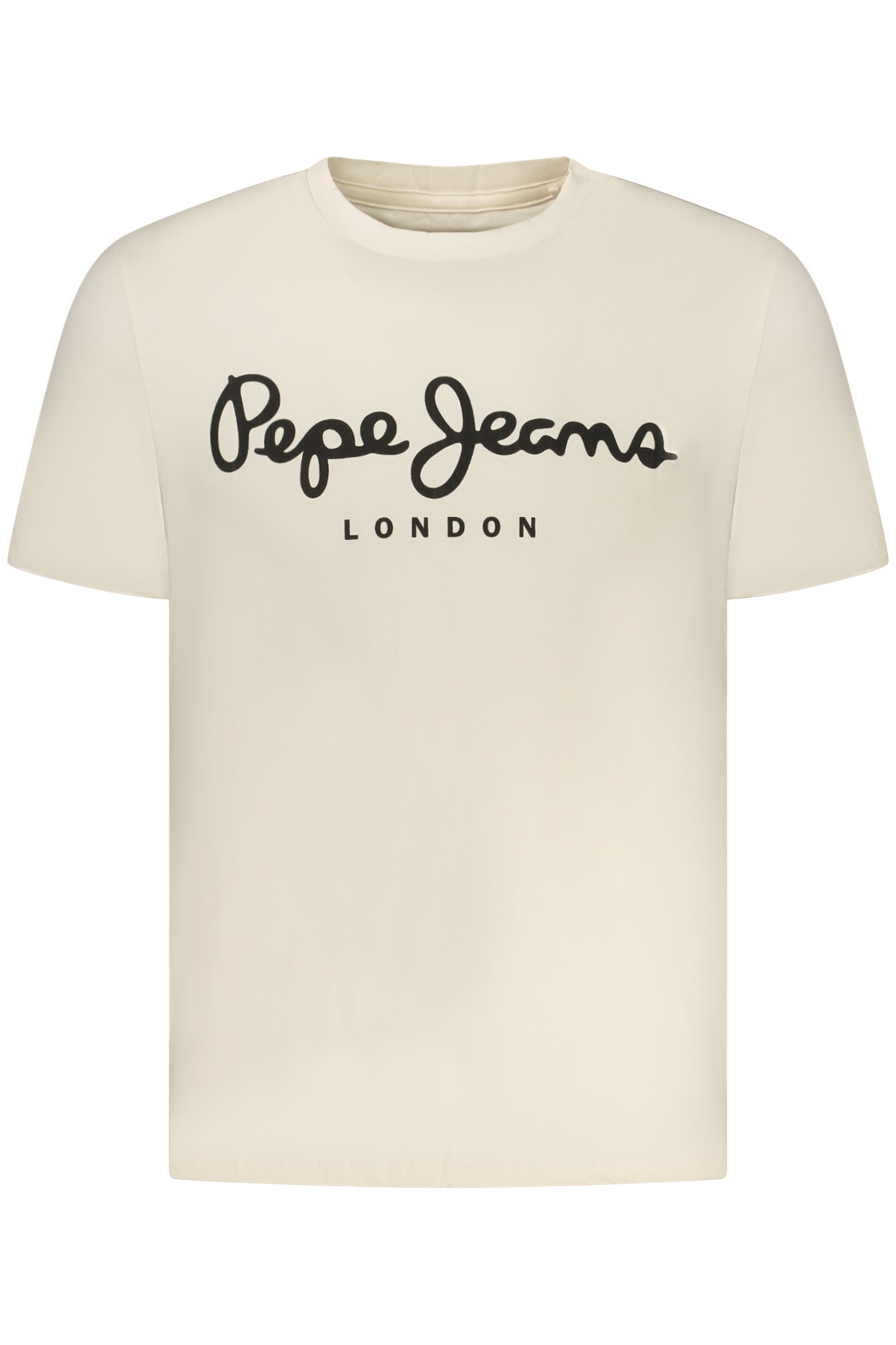 Pepe Jeans T-Shirt Herren – Graues Basic mit Logo-Print und schmaler Passform Beige