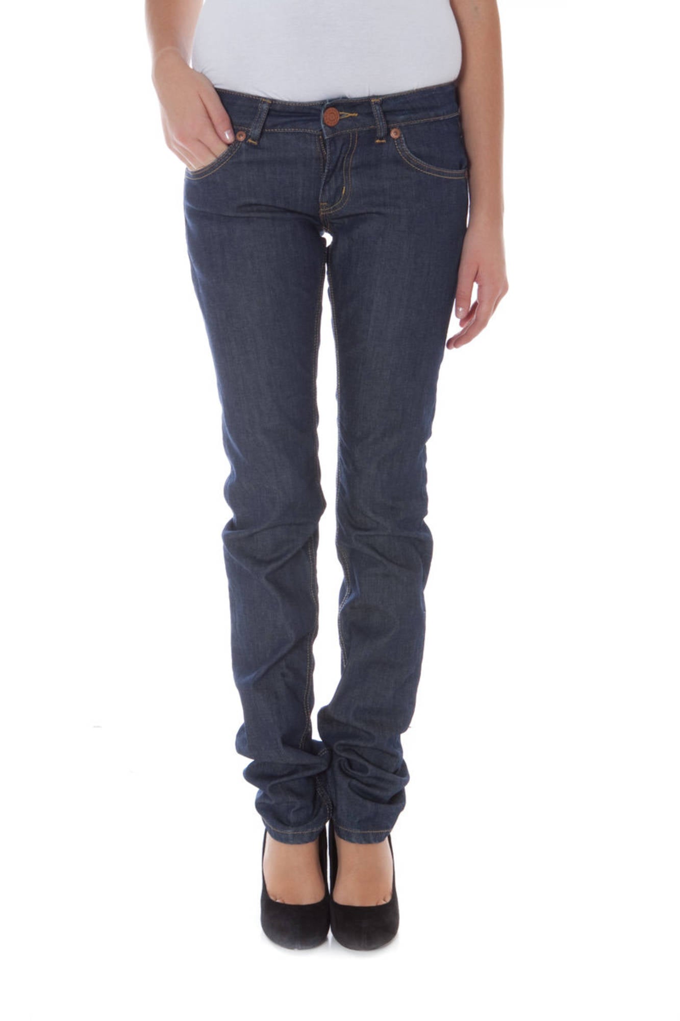 PHARD Blu Damen Denim Hard Jeans – 5-Pocket Slim Fit mit Kontrastnähten Blau