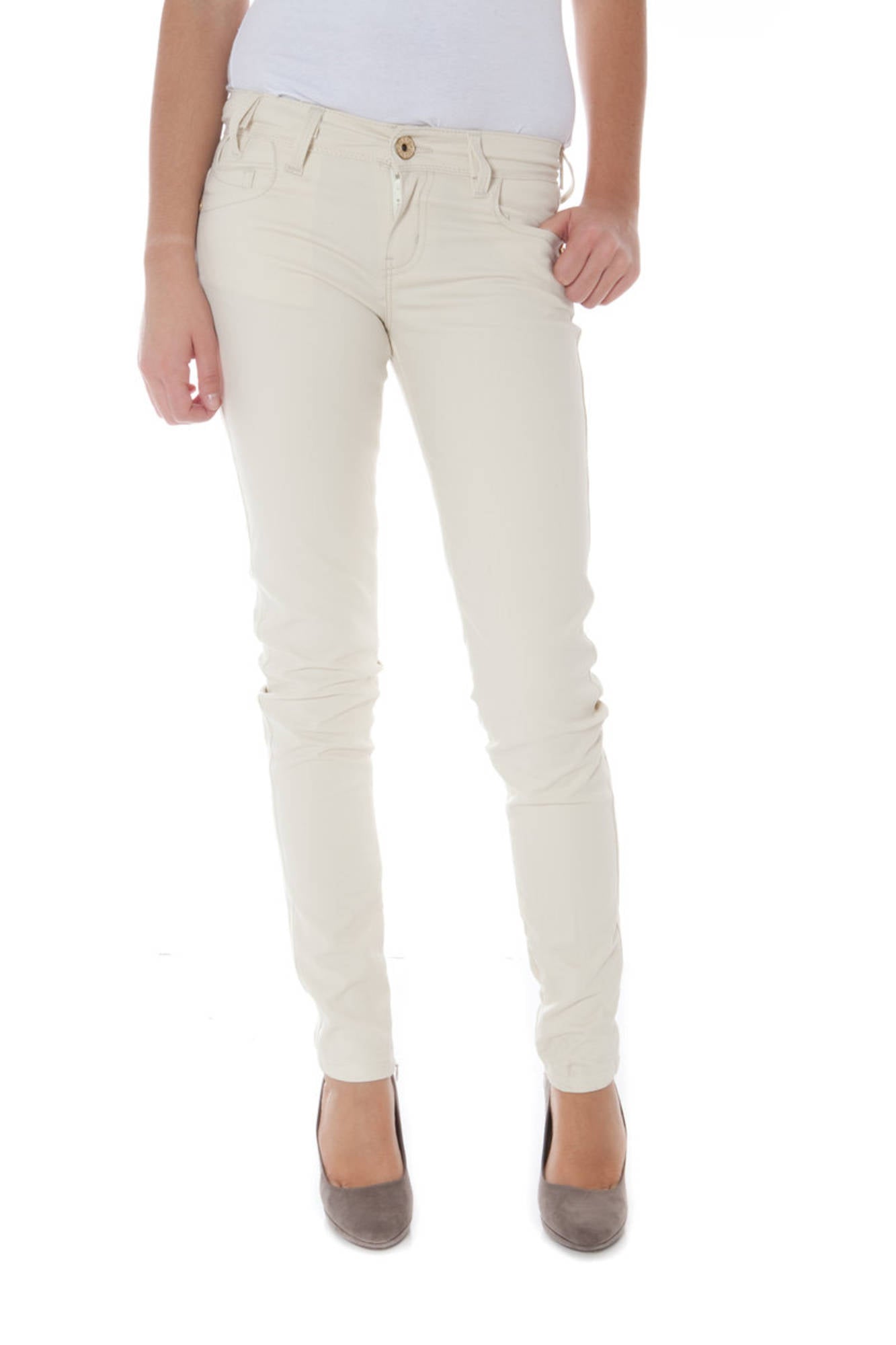 PHARD Beige Damenhose – 5-Pocket Design aus 100% Baumwolle | soulluna.de Beige