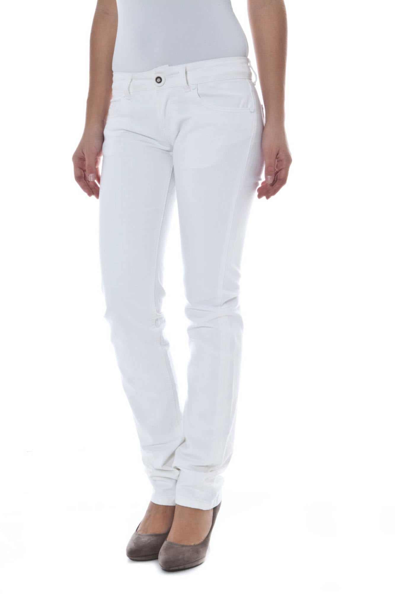 PHARD Weisse Frauenhose Damen – 5-Pocket Design aus Baumwolle | Slim Fit Weiß