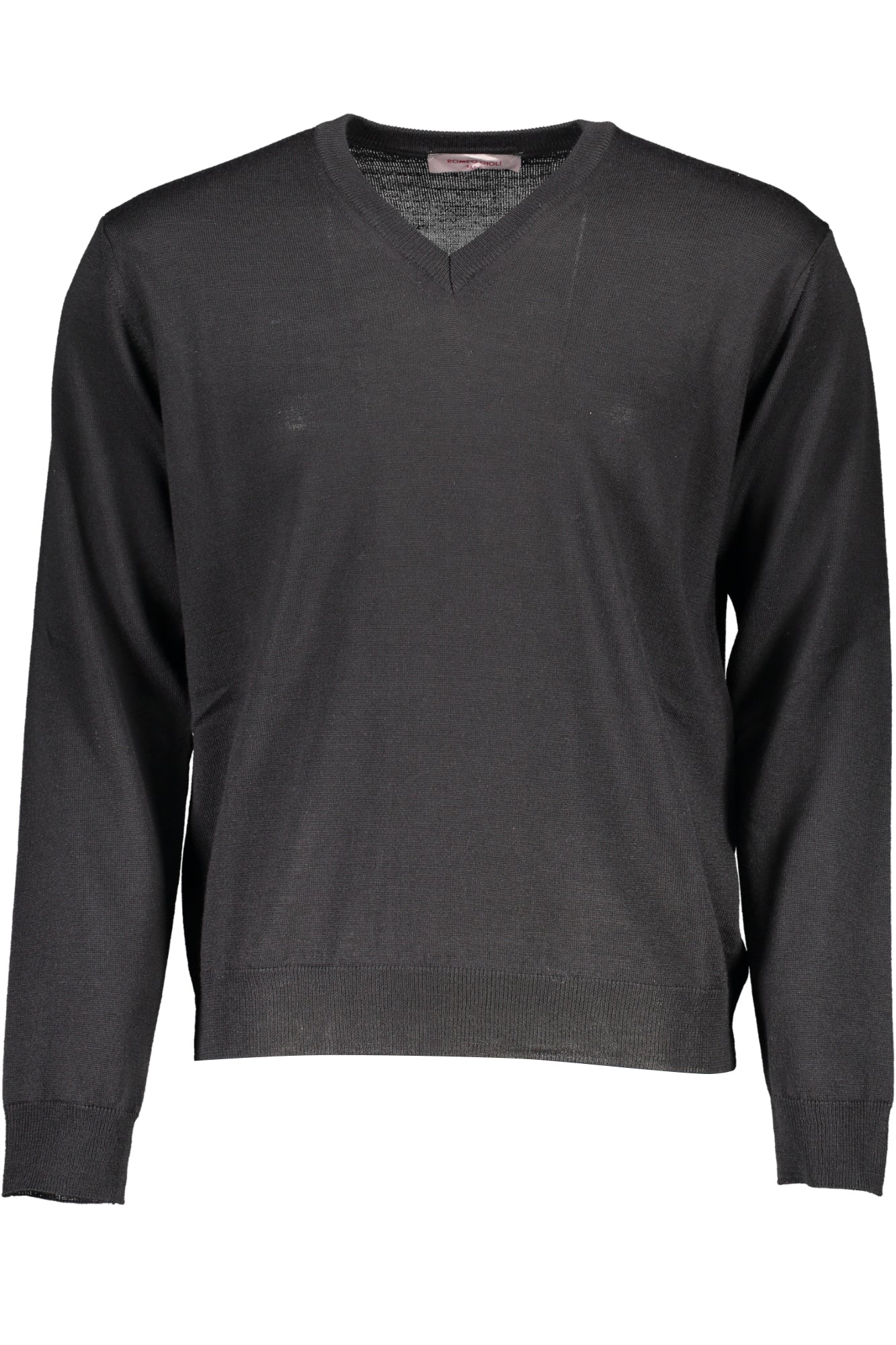 Romeo Gigli Herrenpullover schwarz – V-Ausschnitt aus italienischer Wolle | soulluna.de Schwarz