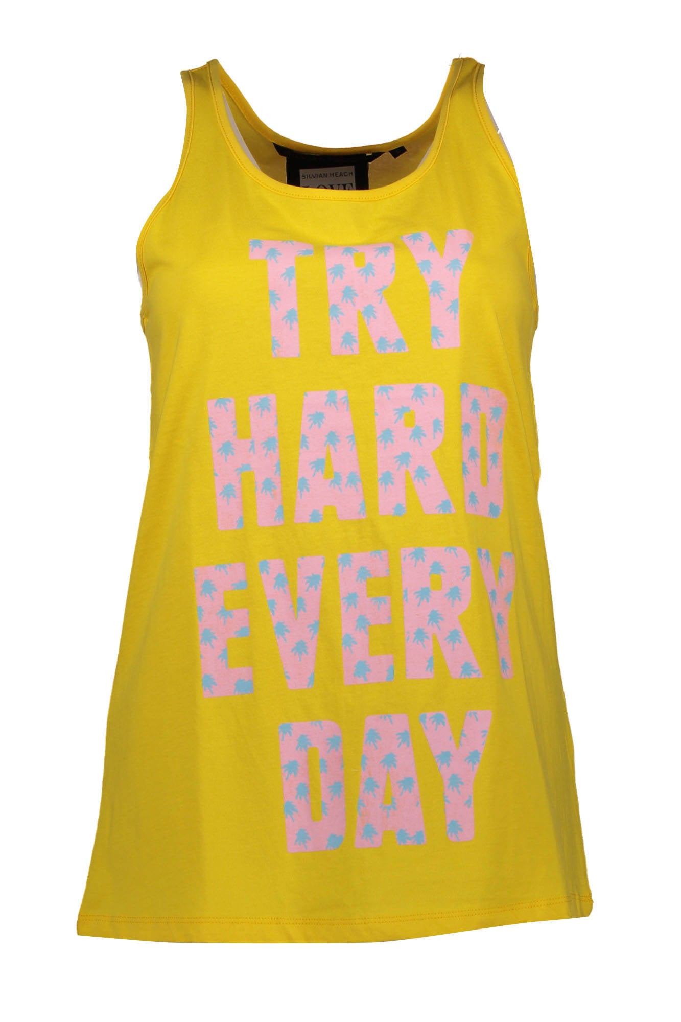Silvian Heach American Tank Top Damen – Gelbes Baumwoll-Top für Frühling & Sommer Gelb