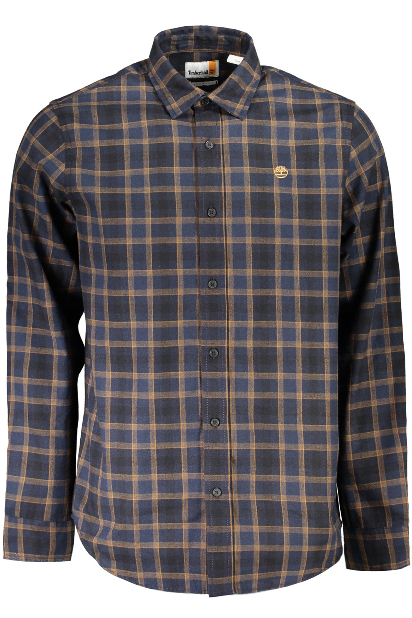 Timberland Herren-Hemd – Grünes Langarmhemd mit Stickerei | Regular Fit Blau