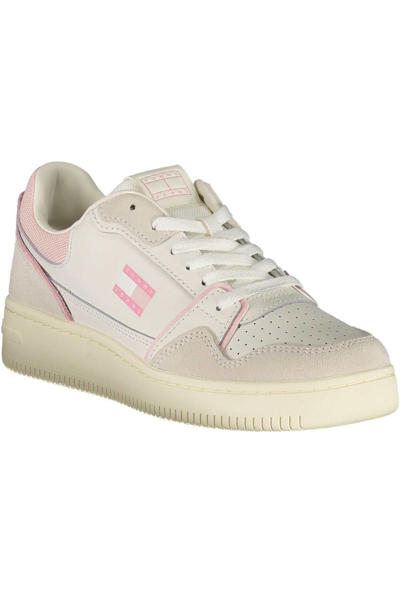 Tommy Hilfiger Sneaker Damen – Weisse Sportschuhe mit pinken Details für Herbst/Winter Weiß