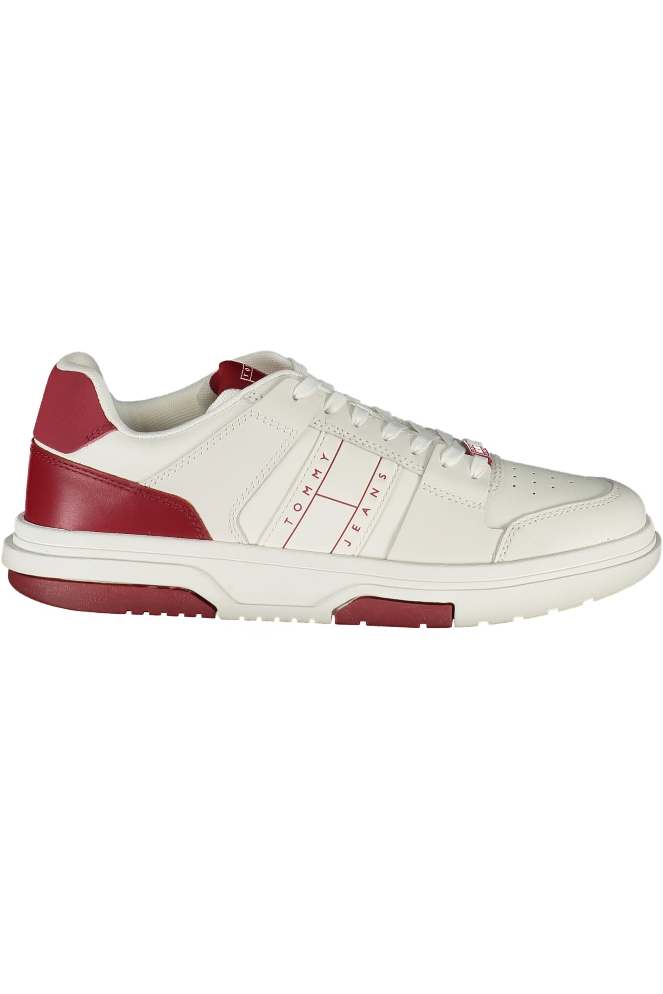 Tommy Hilfiger Herren Sneaker Weiss – Sportschuhe für Frühjahr/Sommer mit Logo-Detail Rot