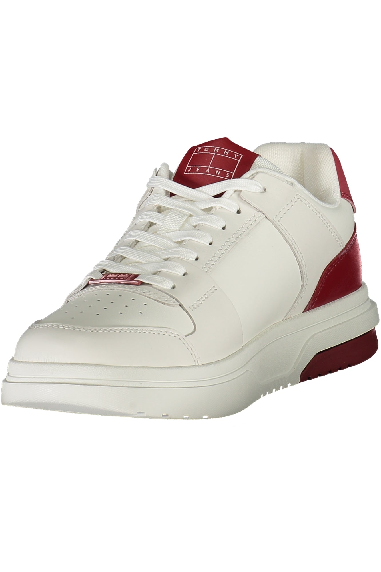 Tommy Hilfiger Herren Sneaker Weiss – Sportschuhe für Frühjahr/Sommer mit Logo-Detail Rot