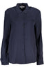Tommy Hilfiger Damen Langarmhemd Blau – Italienischer Kragen aus Viskose Blau