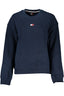 Tommy Hilfiger Damen-Sweatshirt mit Reißverschluss – Blau, Fleece, Logo-Stickerei Blau