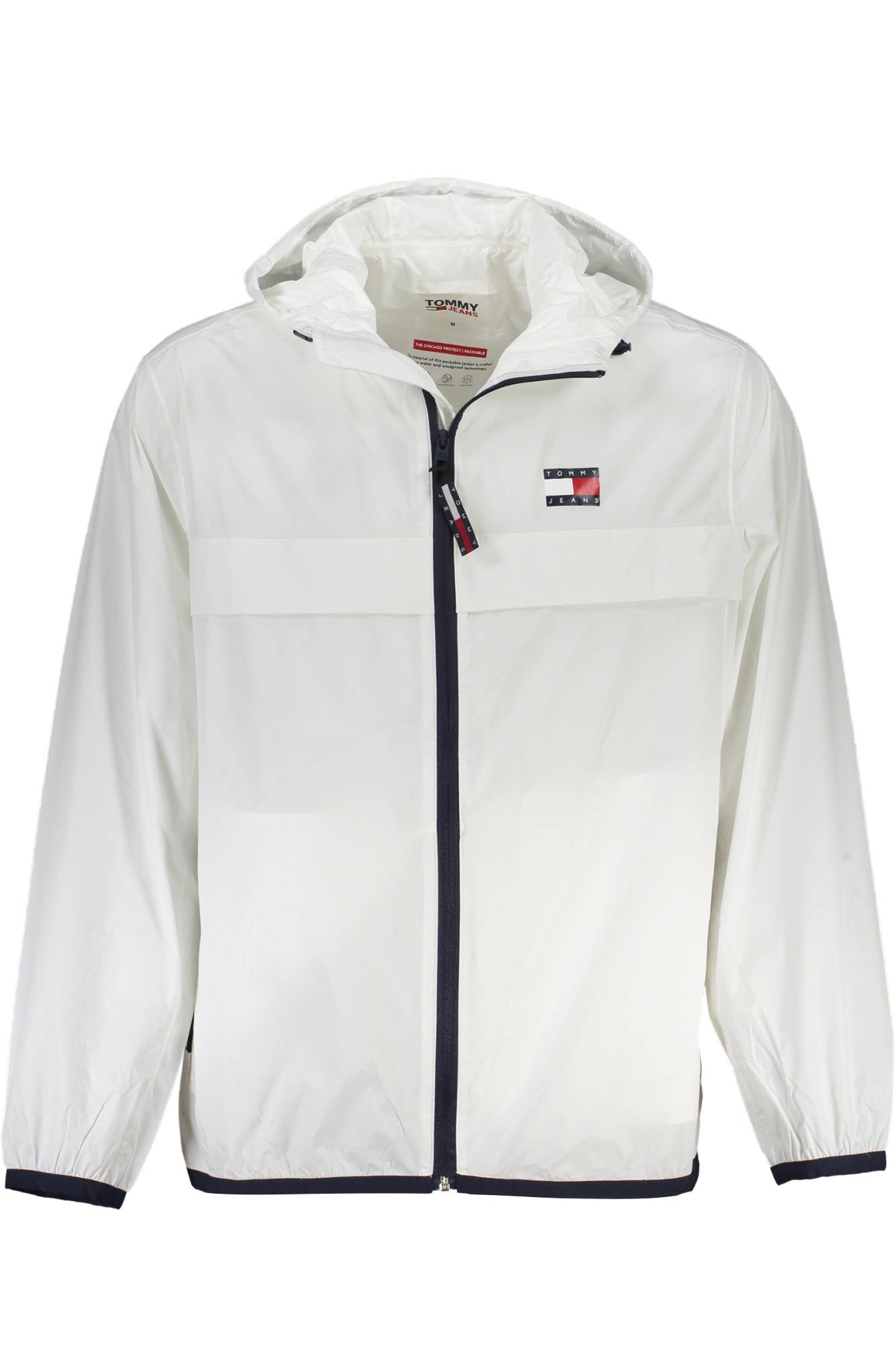 Tommy Hilfiger Sportjacke Herren Weiss – Wasserdichte Kapuzenjacke für Frühjahr/Sommer Weiß
