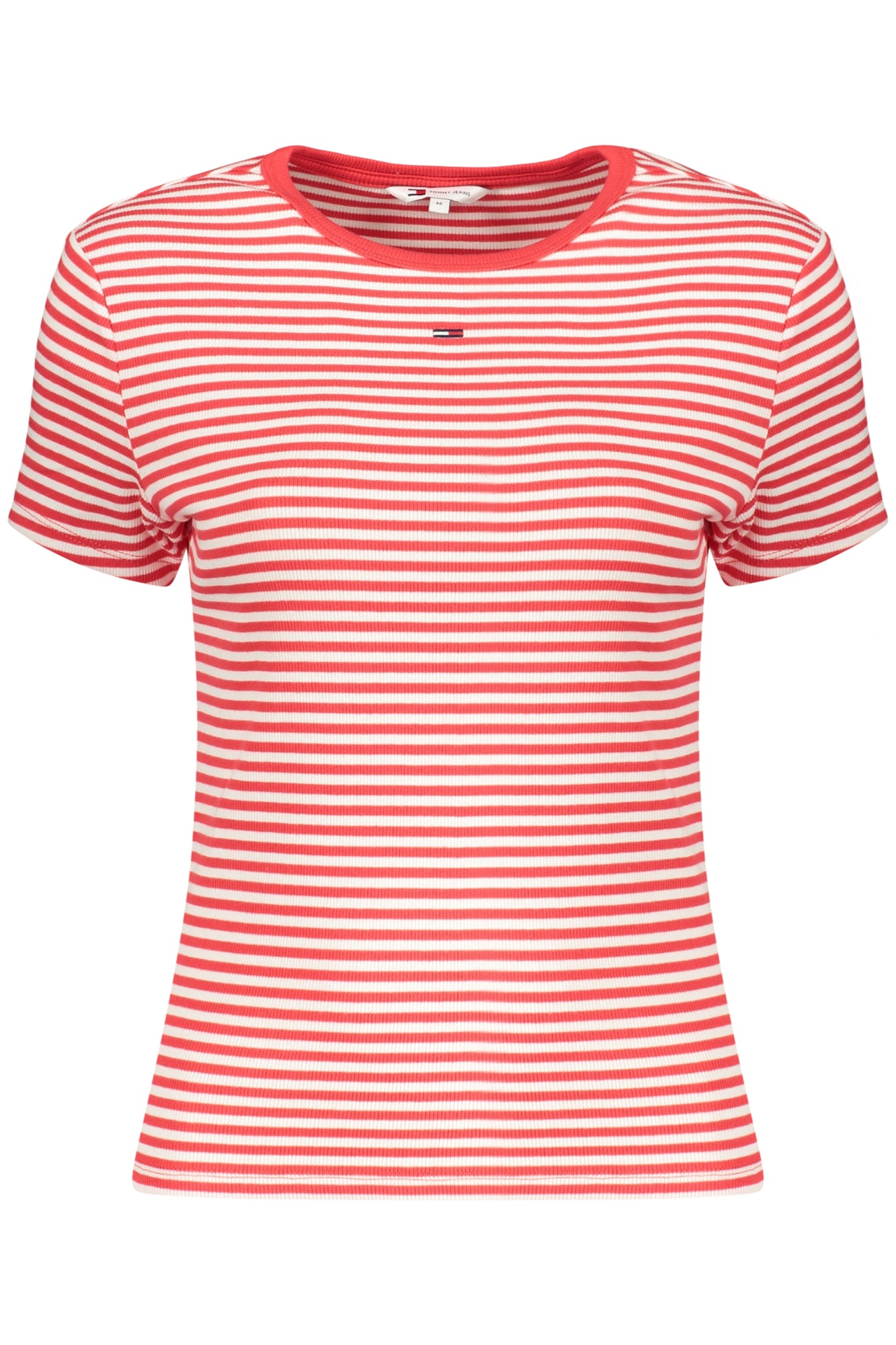 TOMMY HILFIGER Damen T-Shirt – Kurzarm, aus Baumwolle Rot